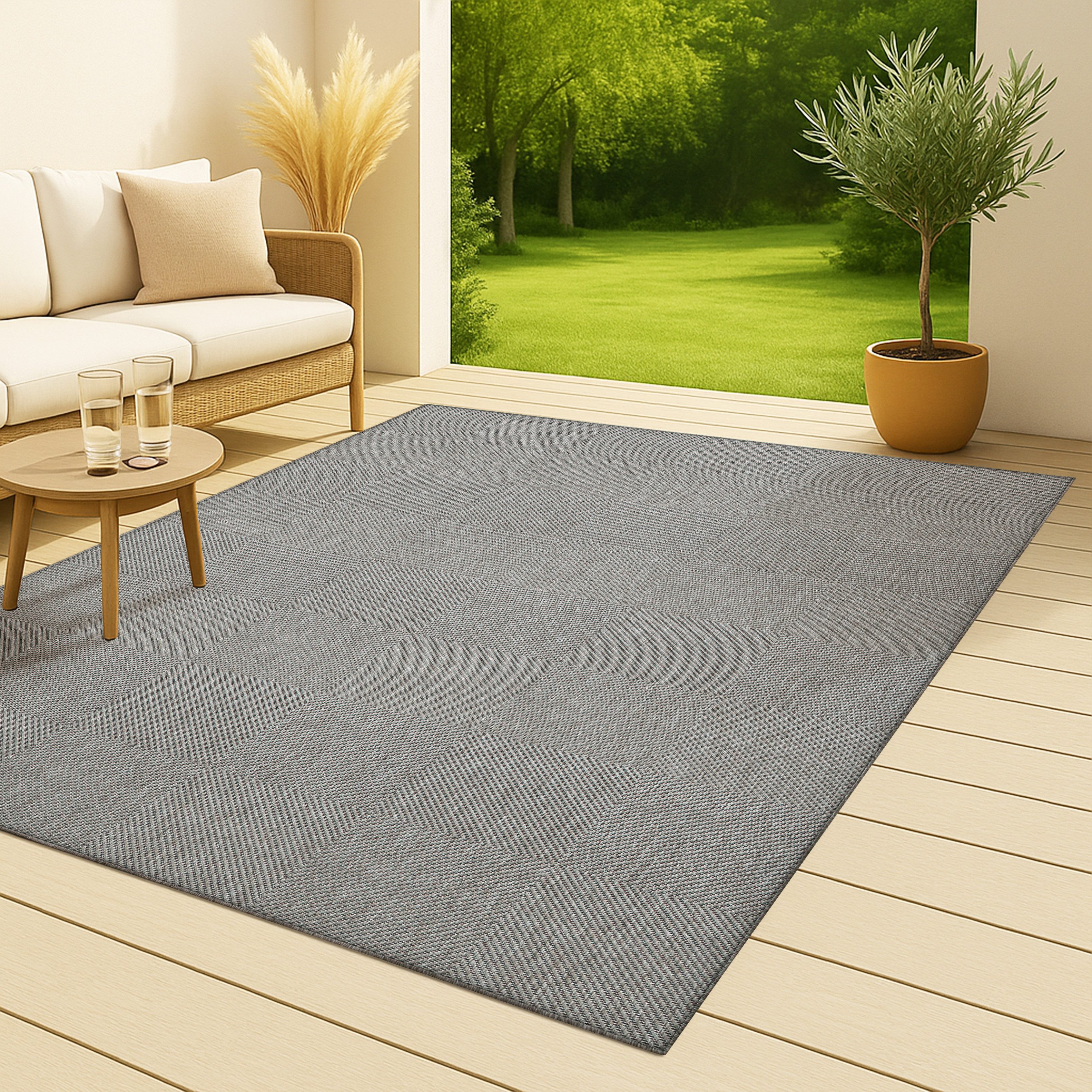 my home Vloerkleed Anna is ook als loper verkrijgbaar Geschikt voor binnen en buiten, sisal-look, weerbestendig & uv-bestendig