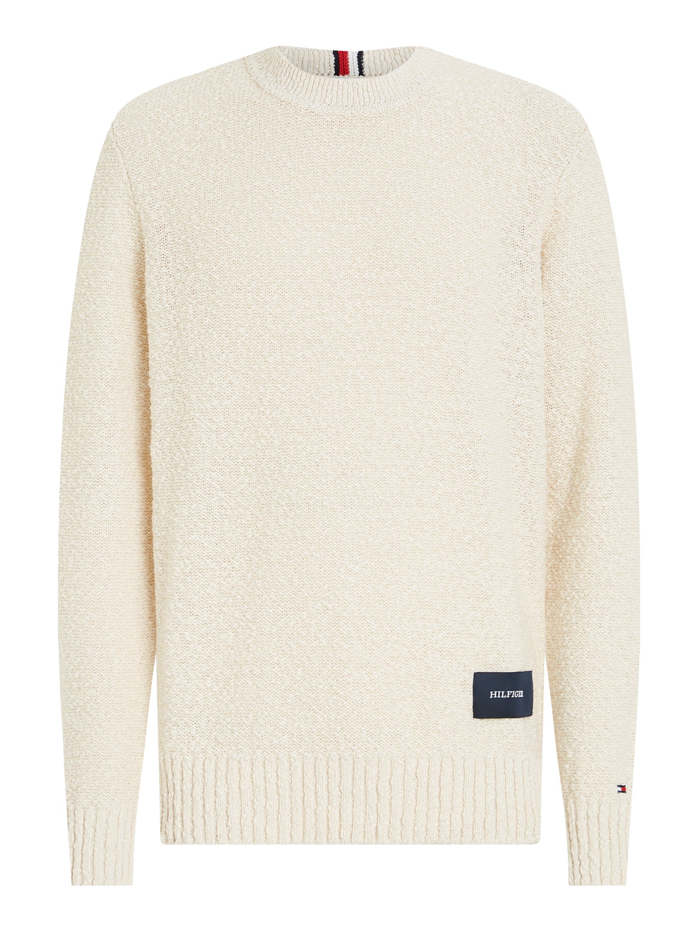 Tommy Hilfiger Gebreide trui SLUB YARN C NK met logoborduursel op de mouw