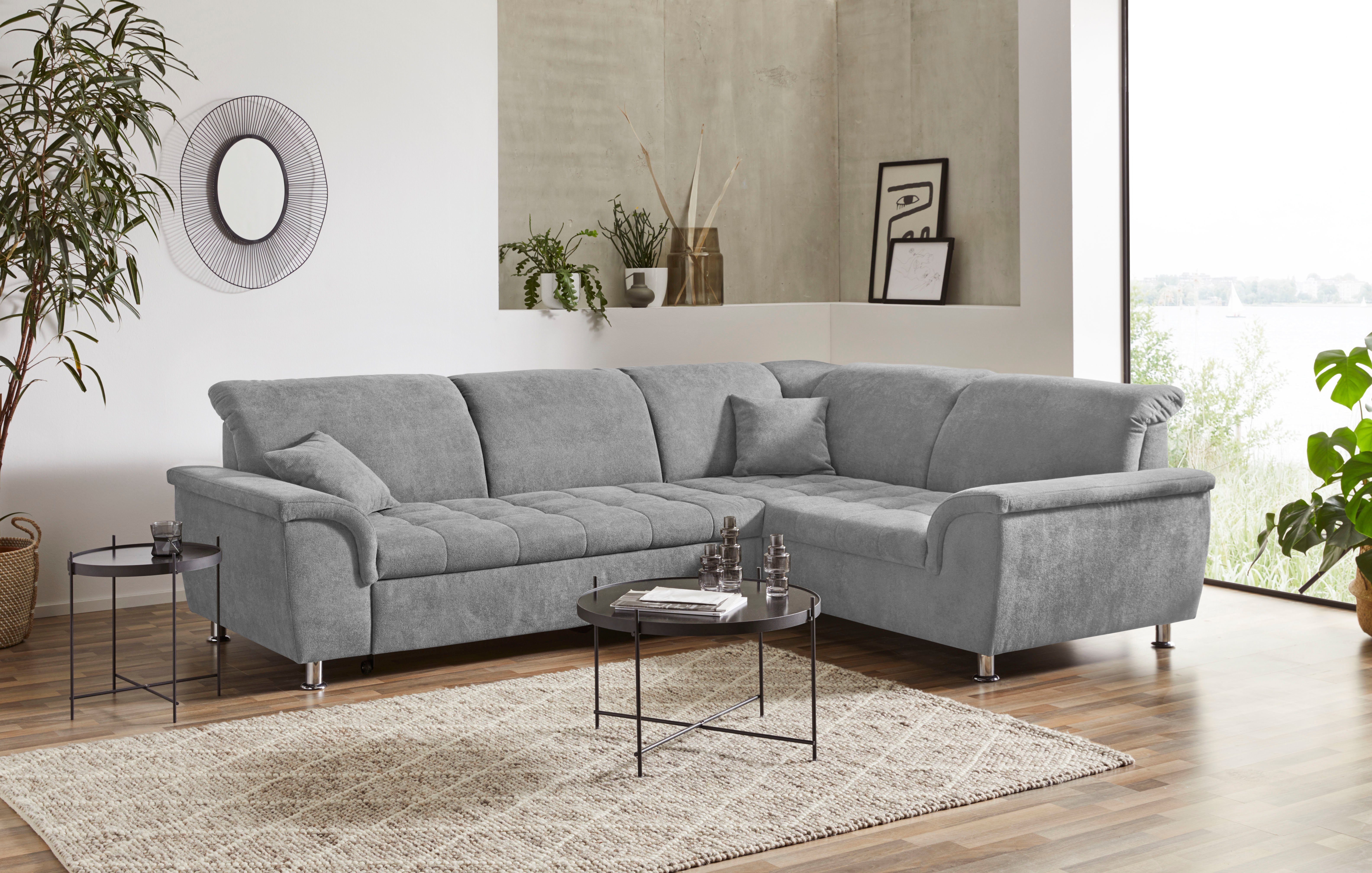 DOMO collection Hoekbank Franzi, tijdloos en elegant, moderne zittingstikking, L-Vorm