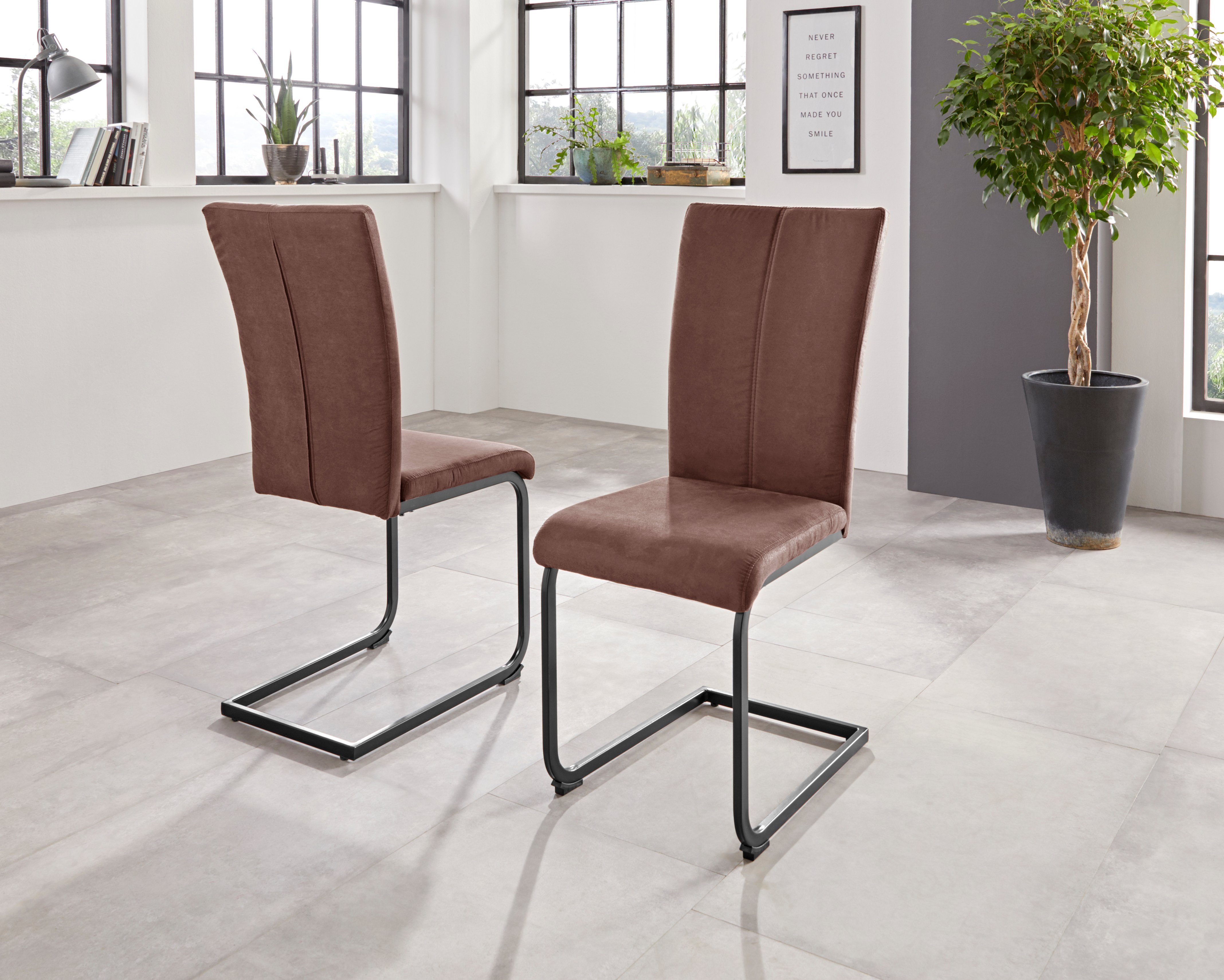 Home affaire Vrijdragende stoel Oliver Stoel belastbaar tot 120 kg (set, 2 stuks)