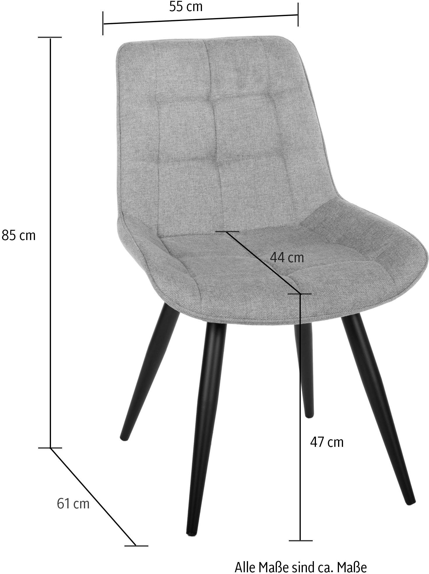 Duo Collection Eetkamerstoel Iris eetkamerstoel, set van 4 robuuste bekleding, gestikte bekleding, tot 110 kg belastbaar (set, 4 stuks)