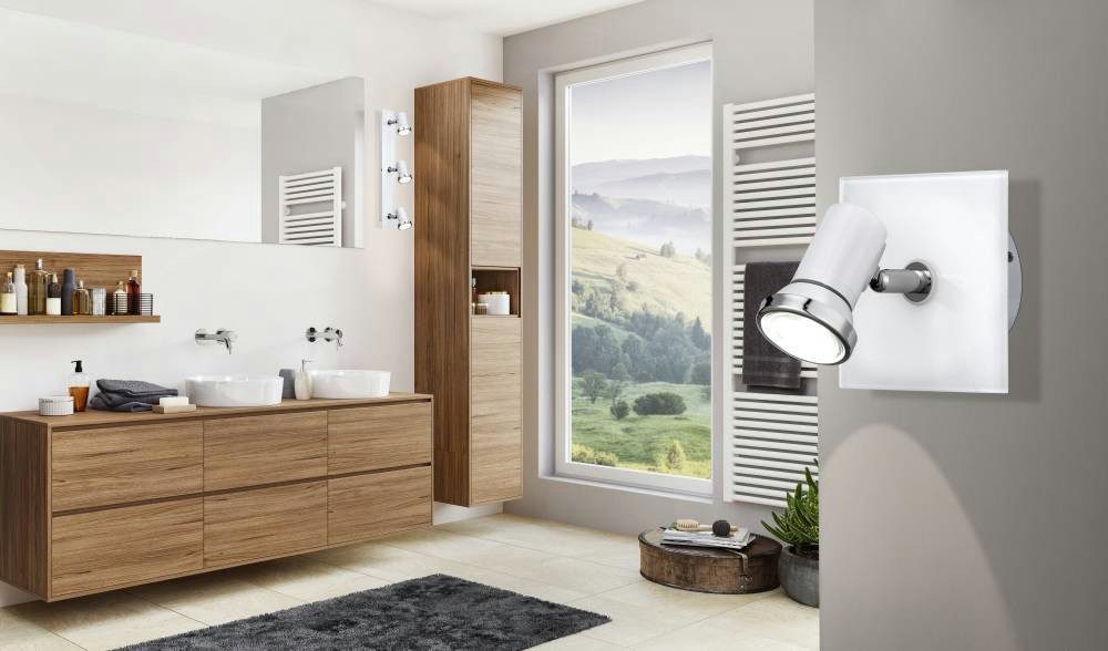 EGLO Wandlamp TAMARA wandlamp, badkamerlamp, spot, wit, chroom, GU10, IP44
