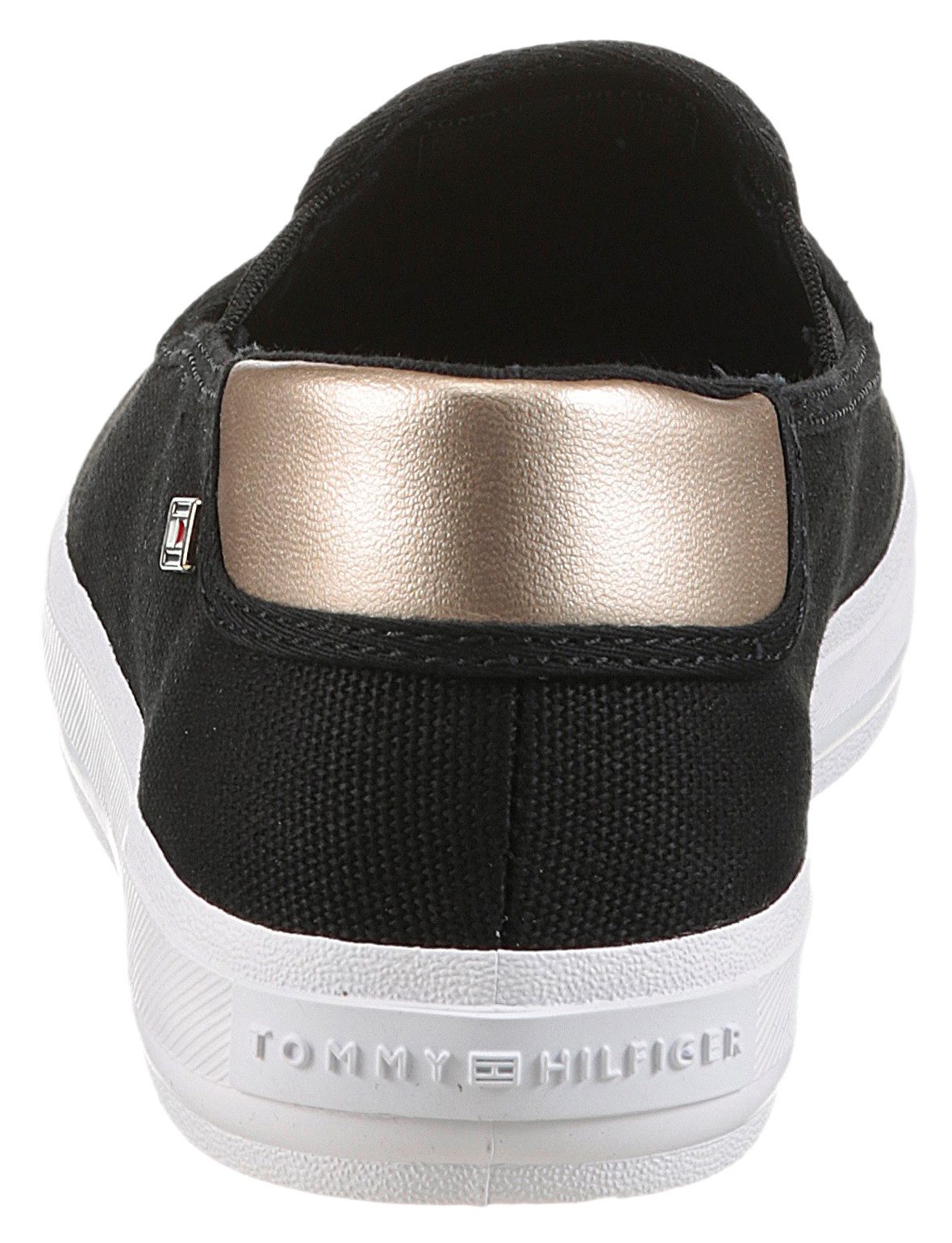 Tommy Hilfiger Slip-on sneakers VULC CANVAS SLIP-ON SNEAKER , plateau, vrijetijdsschoen, halfschoen met contrastafwerking, smalle vorm