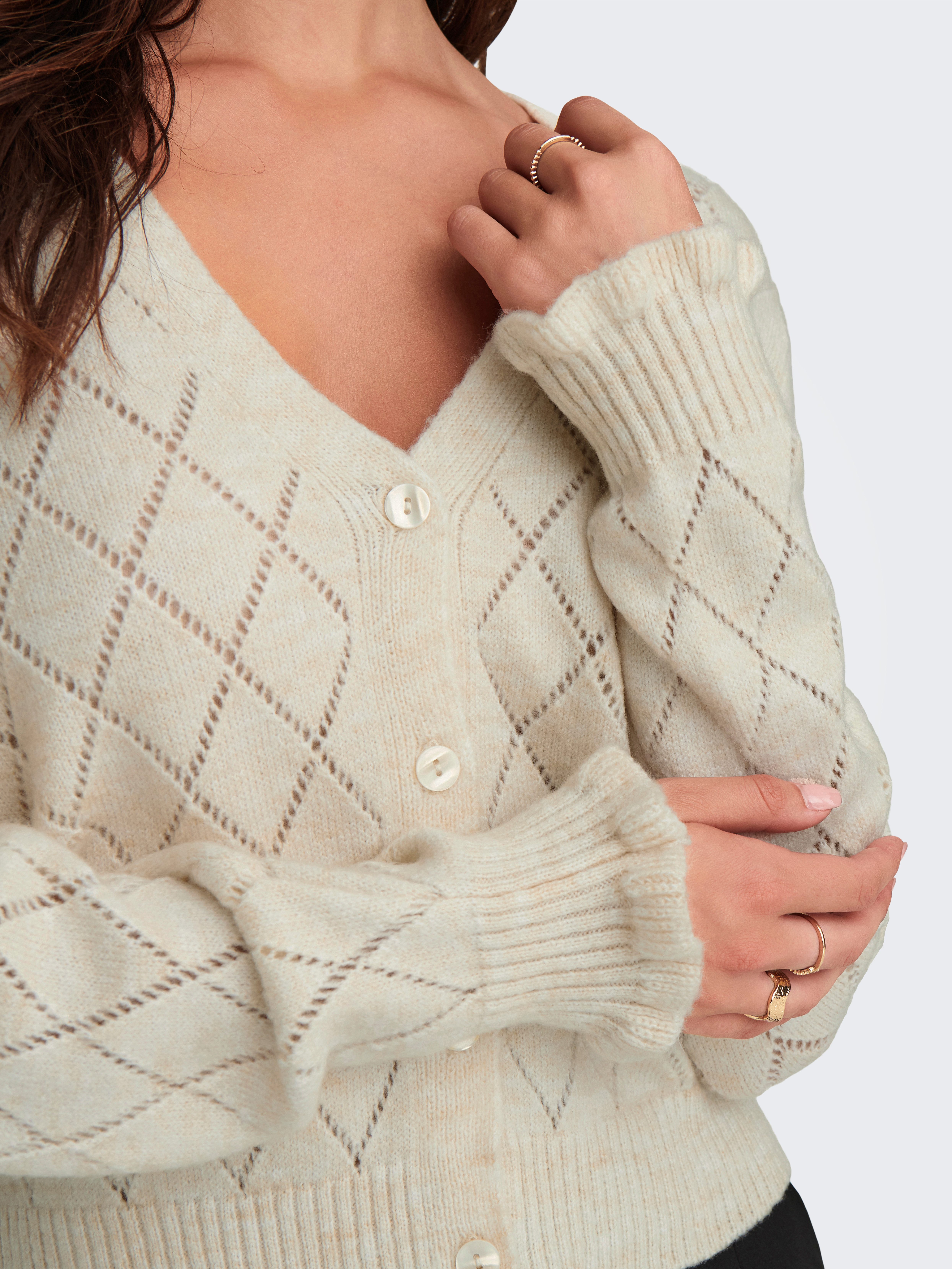 JDY Vest JDYLETTY L/S V-NECK STRUC CARDI KNT NOOS