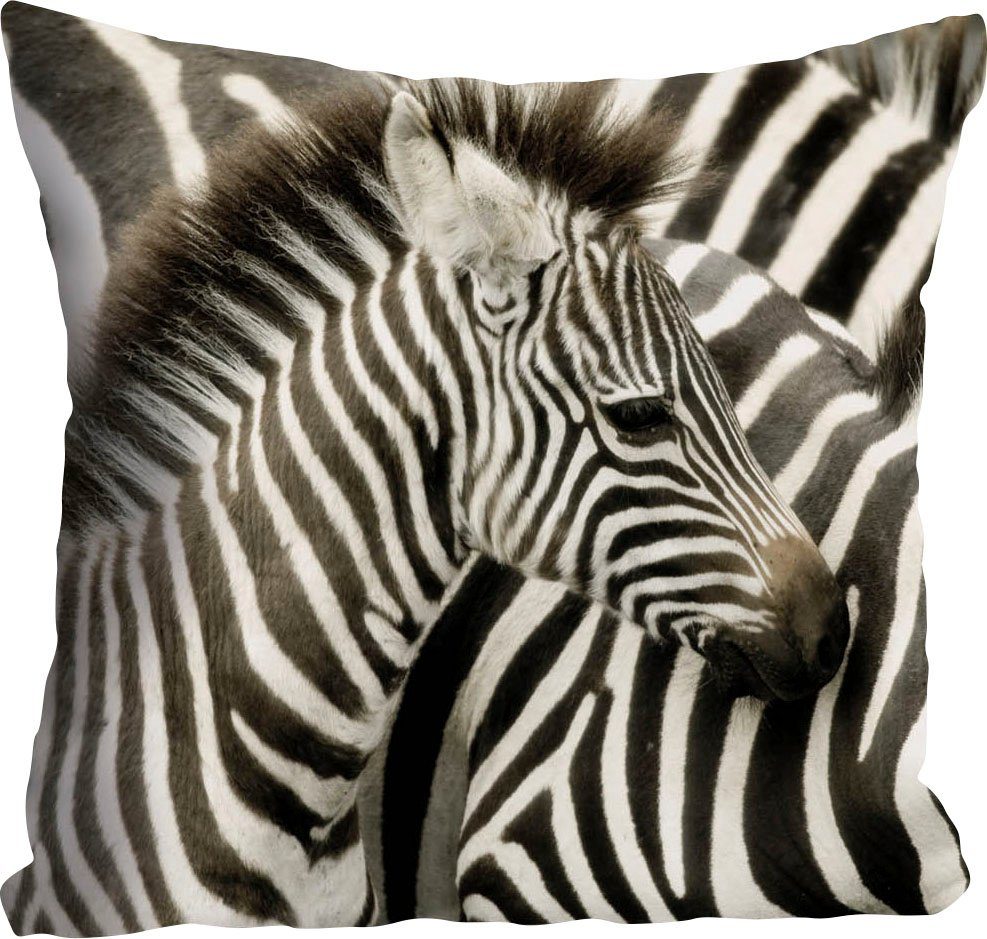 queence Sierkussen Richard Kussenhoes, zebra's, zwart-wit, dieren, streepjespatroon, Afrikaans, wild (1 stuk)