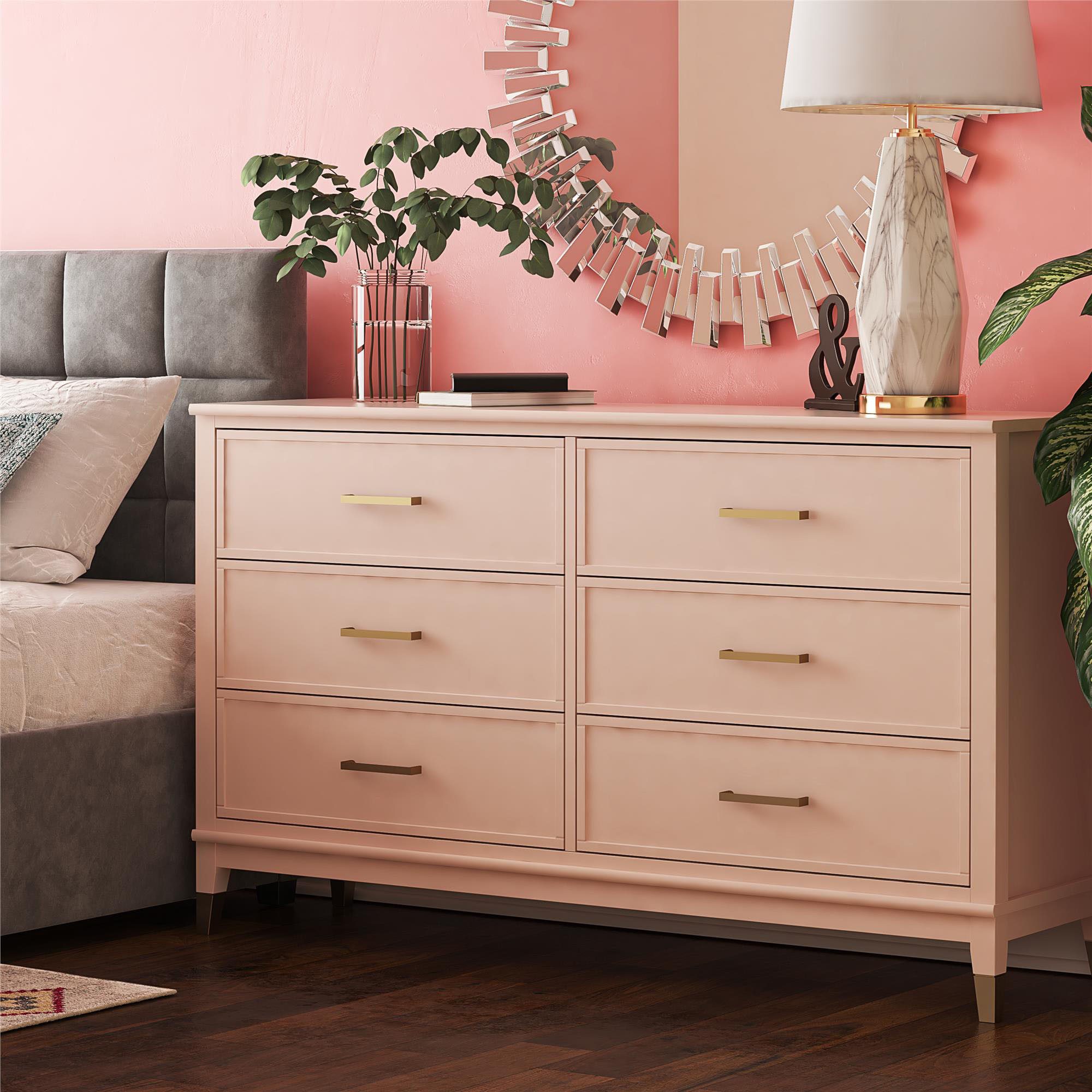 CosmoLiving by Cosmopolitan Kast Westerleigh met 6 laden, mdf, poten van massief hout, hoogte 85 cm, breedte 145 cm