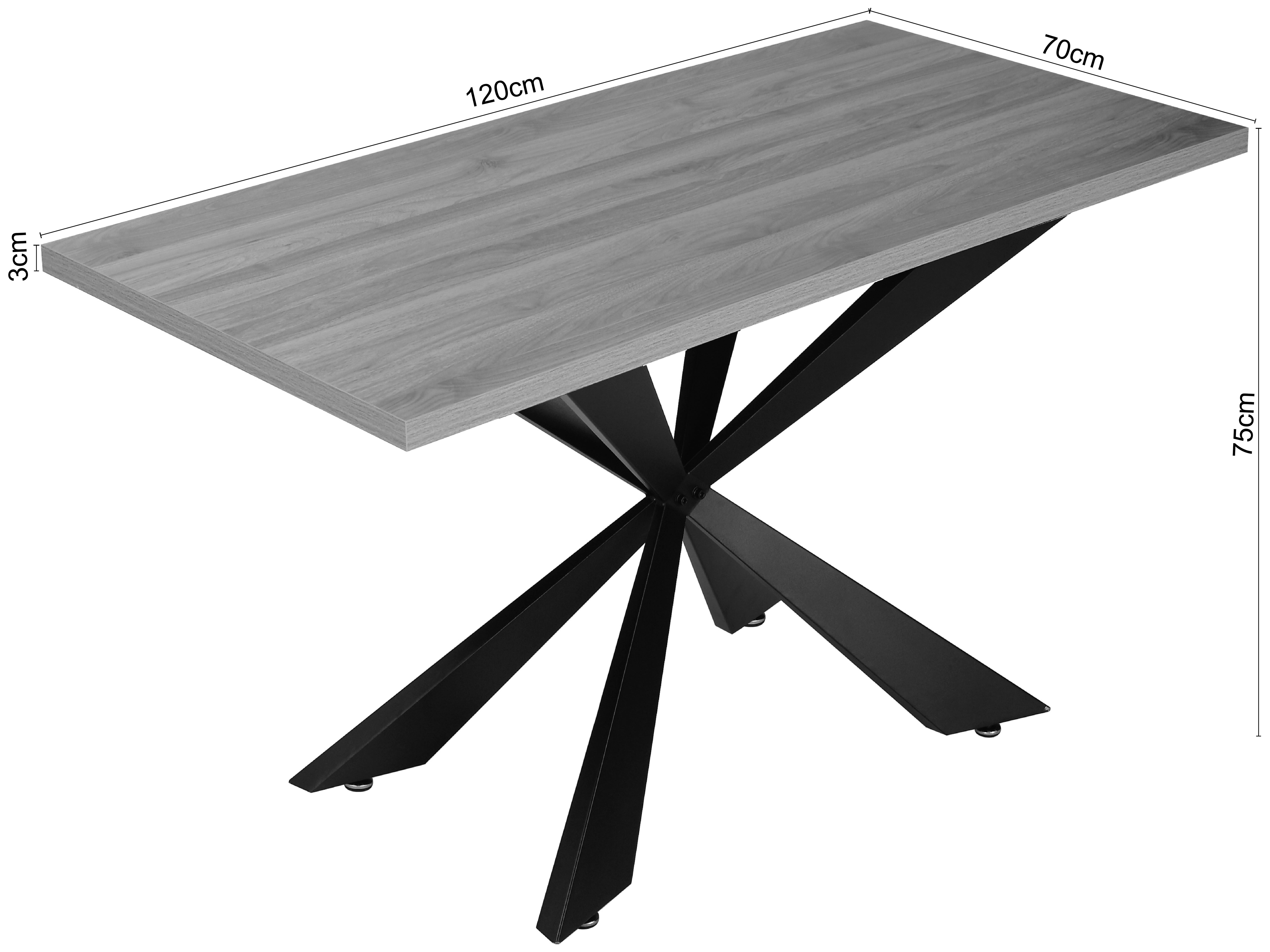 Home affaire Eettafel Soyans moderne spiderframe, in vier breedtes, melaminehars gecoat