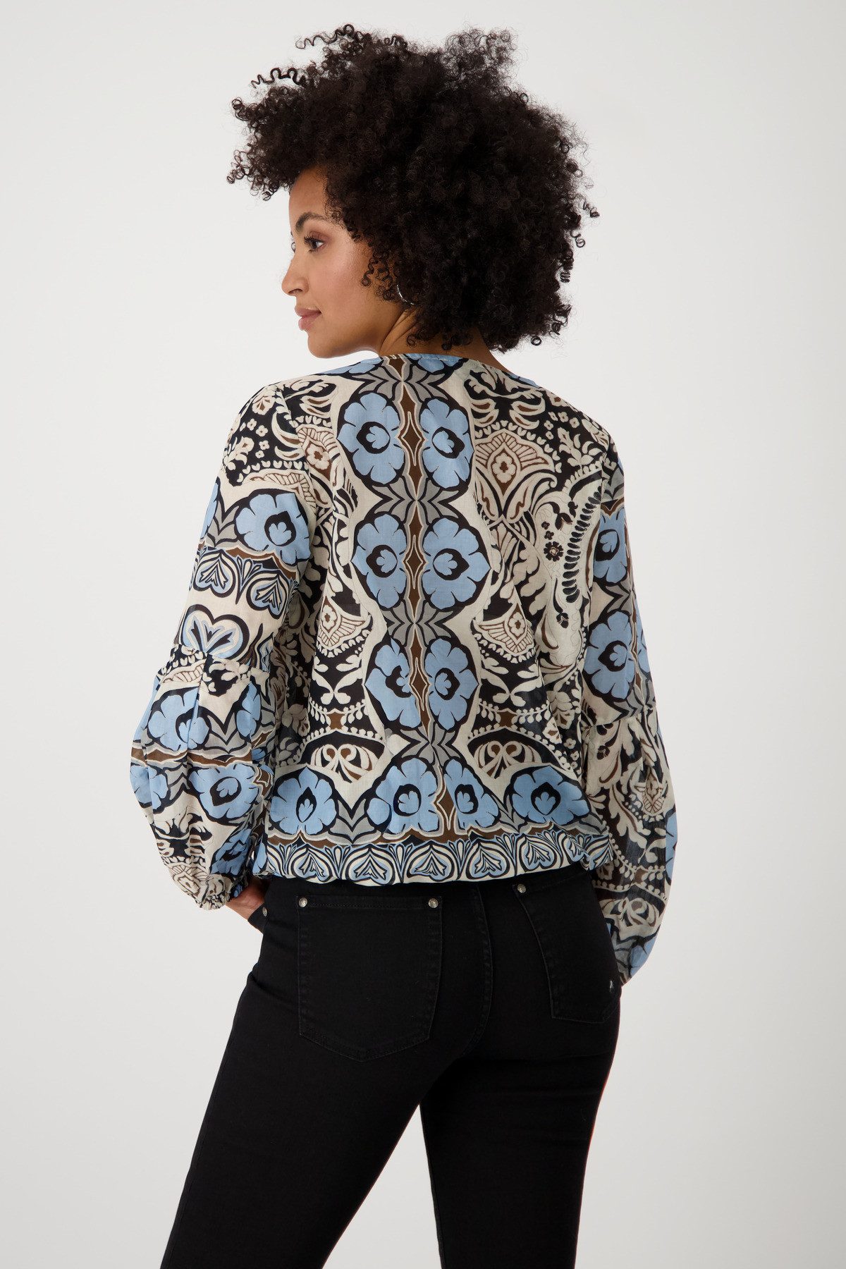 Monari Blouse met lange mouwen Blouse met ornamenten allover