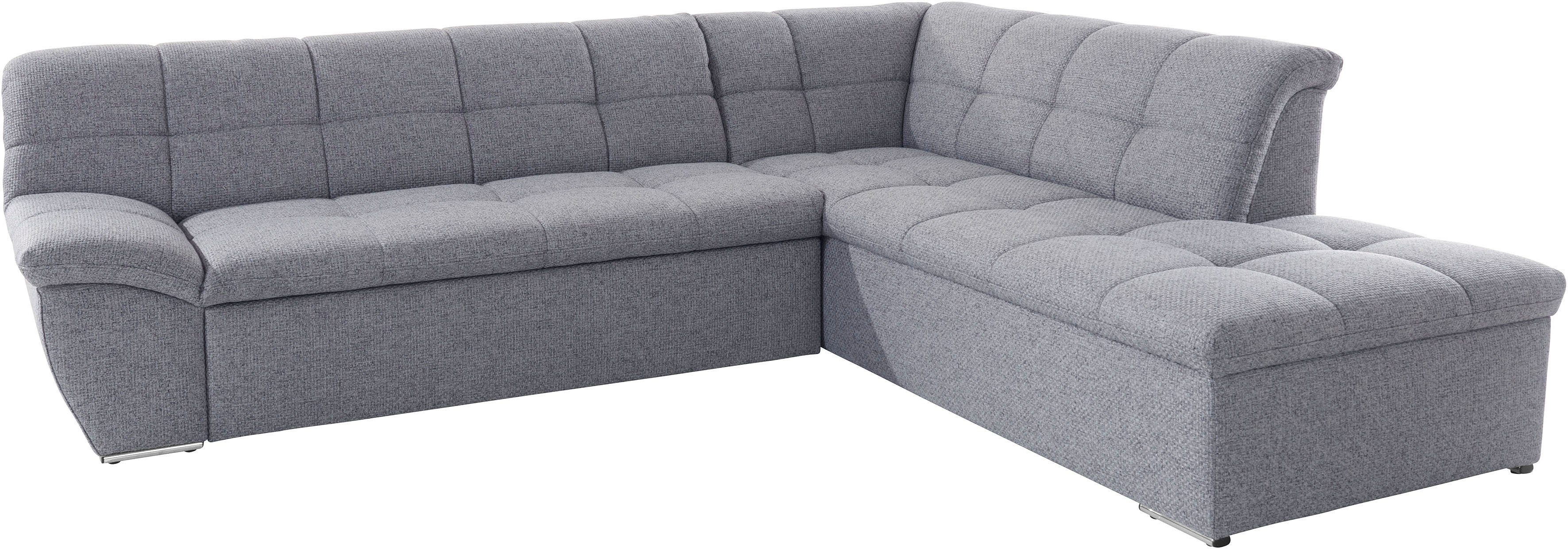 DOMO collection Hoekbank Lagoa, moderne Sitzheftung, bequem und komfortabel, L-Form naar keuze met slaapfunctie, vrij plaatsbaar, grote veelvoud aan kleuren