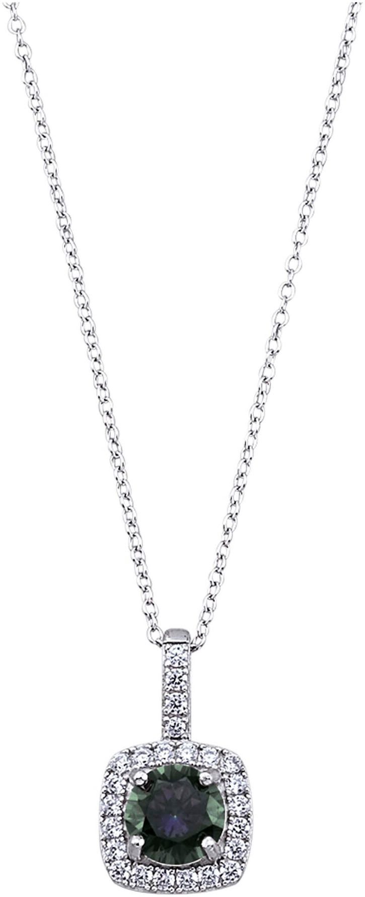 Firetti Ketting met hanger Sieraad cadeau zilverkleur 925 halssieraad halsketting kussenvorm dames kettingen groen