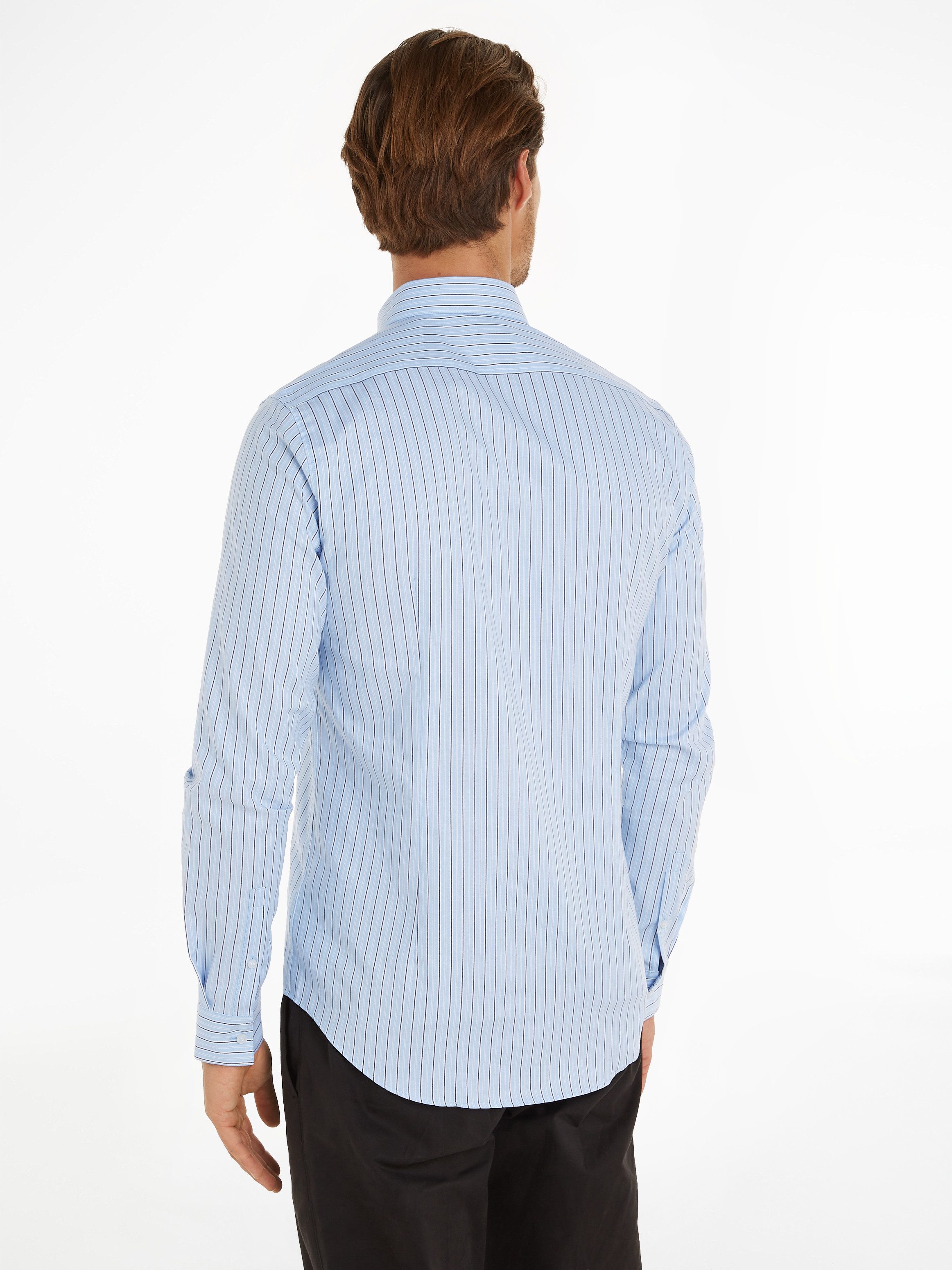 Calvin Klein Overhemd met lange mouwen OXFORD 2 TONES STRIPE SLIM SHIRT