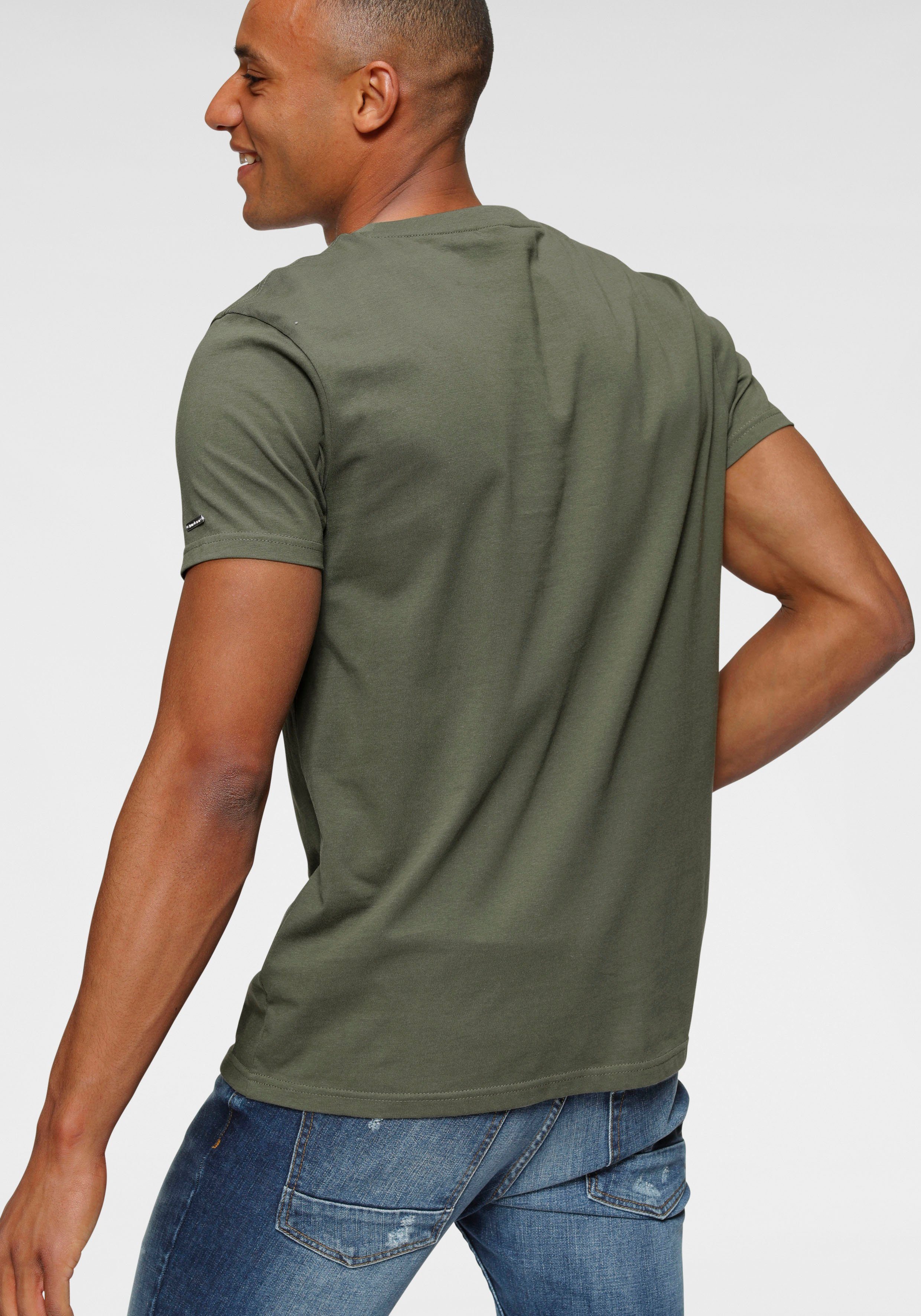 Bruno Banani T-shirt korte mouwen, smal gesneden, ronde hals