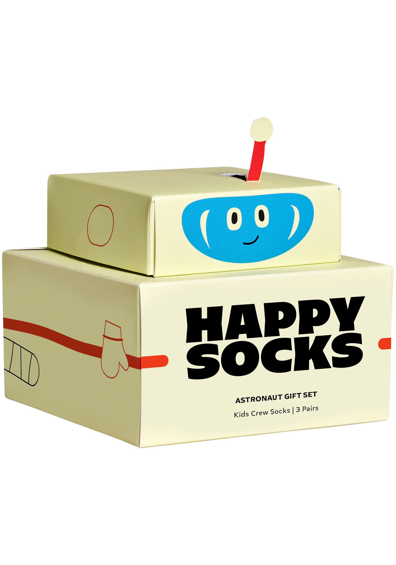 Happy Socks Lange sokken met speelse robotmotieven (Set van 3)
