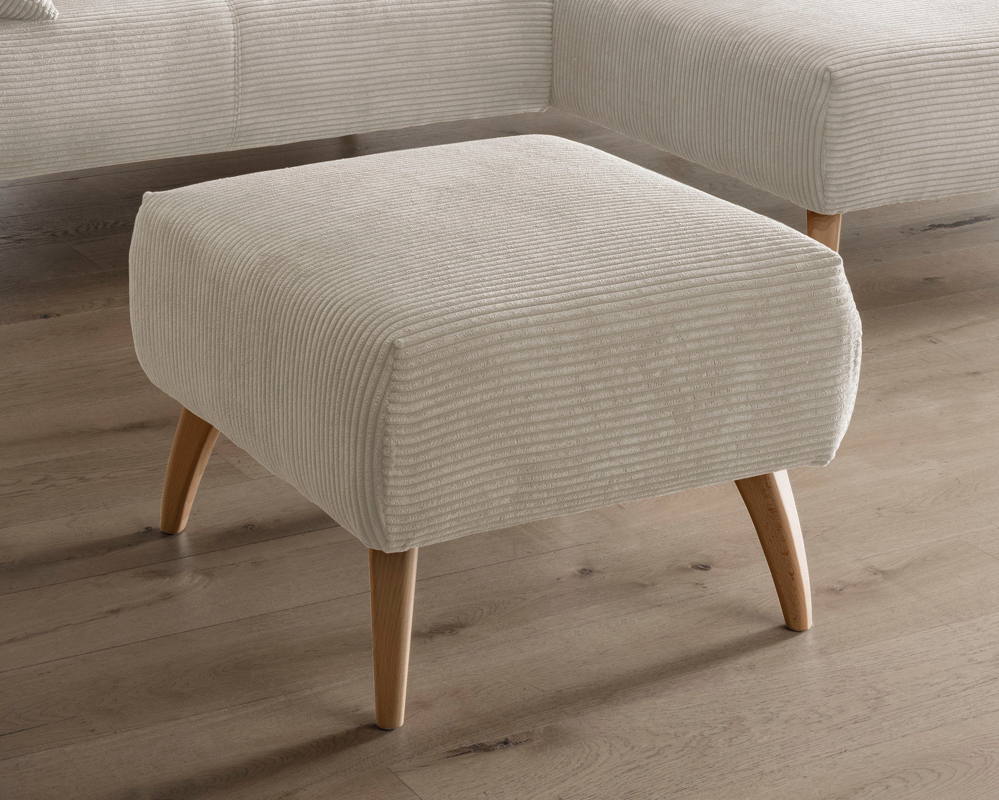 INOSIGN Hocker Colori Kleur houten poten naar keuze, verschillende stoffen, hoogwaardige stof