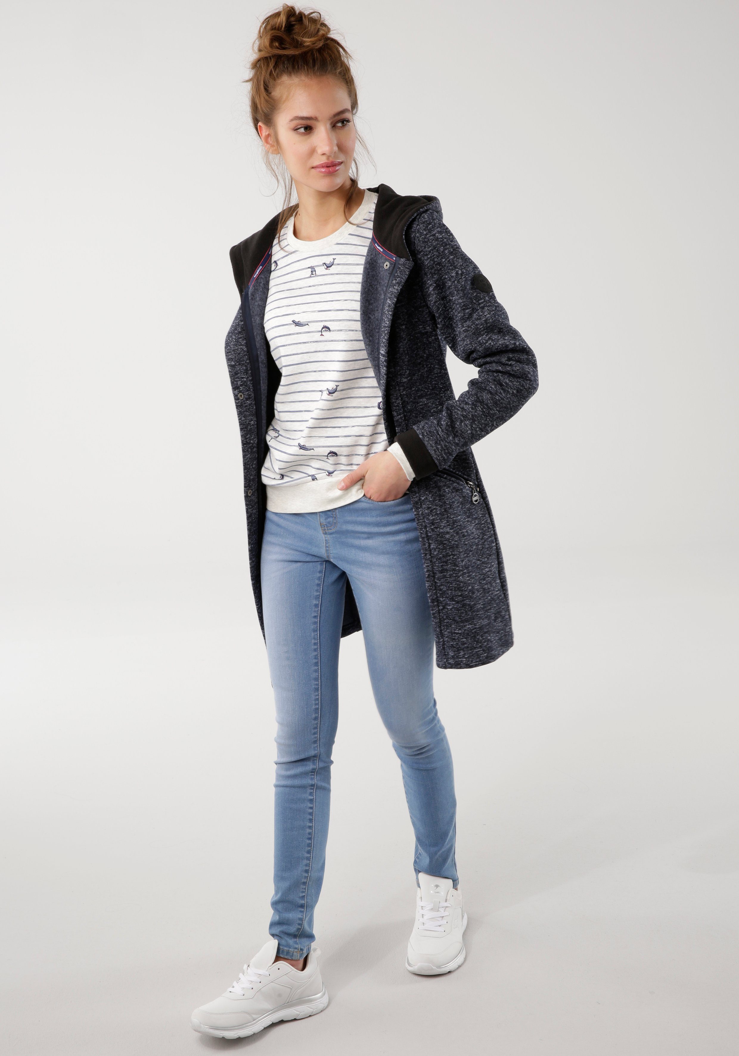 KangaROOS Sweatshirt Lange mouwen, figuurvolgende snit, ronde hals
