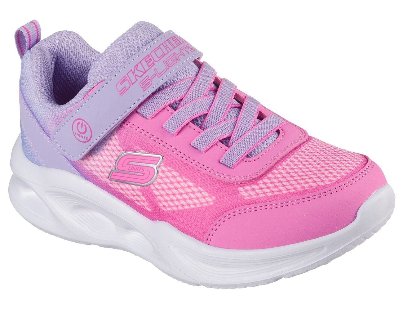 Skechers Sneakers SKECHERS SOLA GLOW LIGHTS , slip-on sneaker, blink-, klittenbandsluiting, maat sjabloon om te downloaden