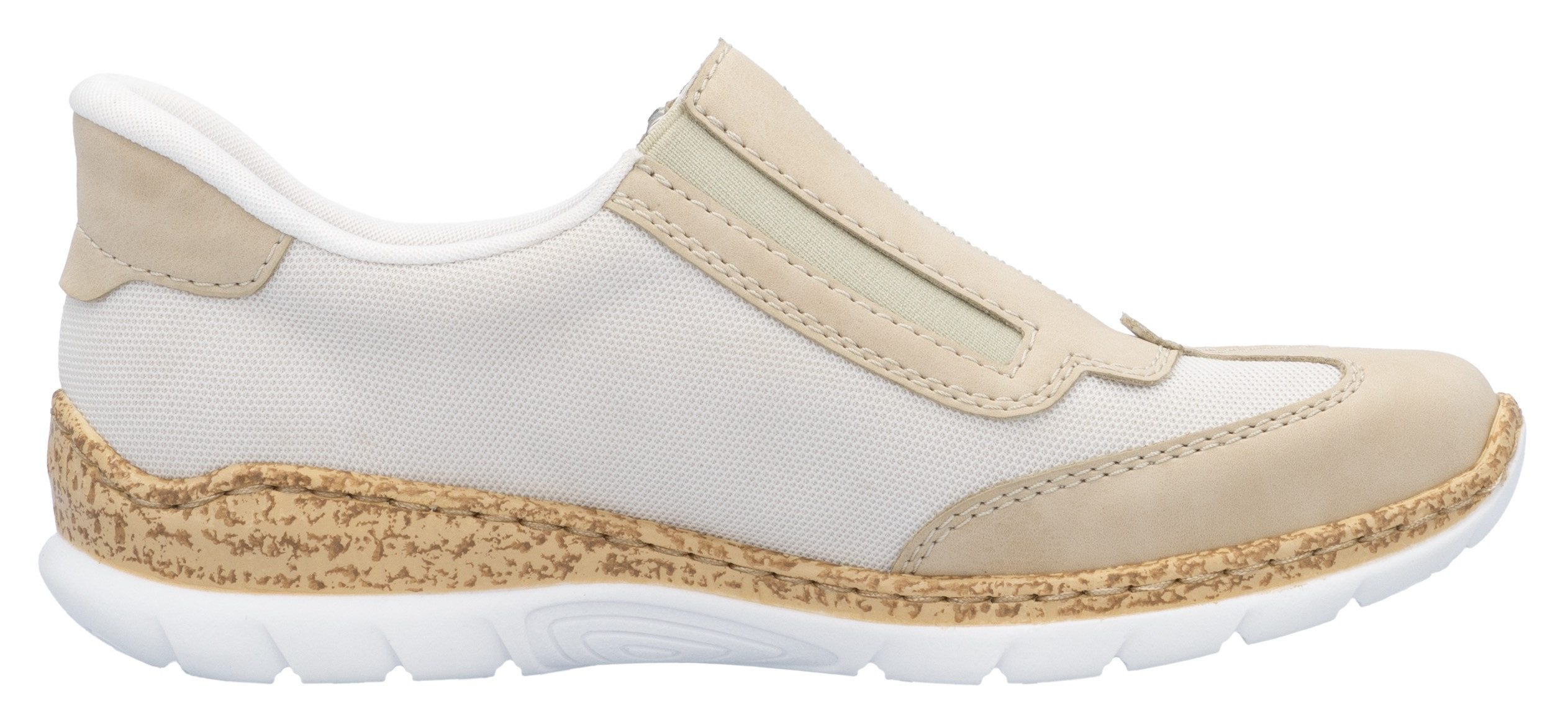 Rieker Slip-on sneakers , lage schoen, vrijetijdsschoen, met rits en memosoft-binnenzool