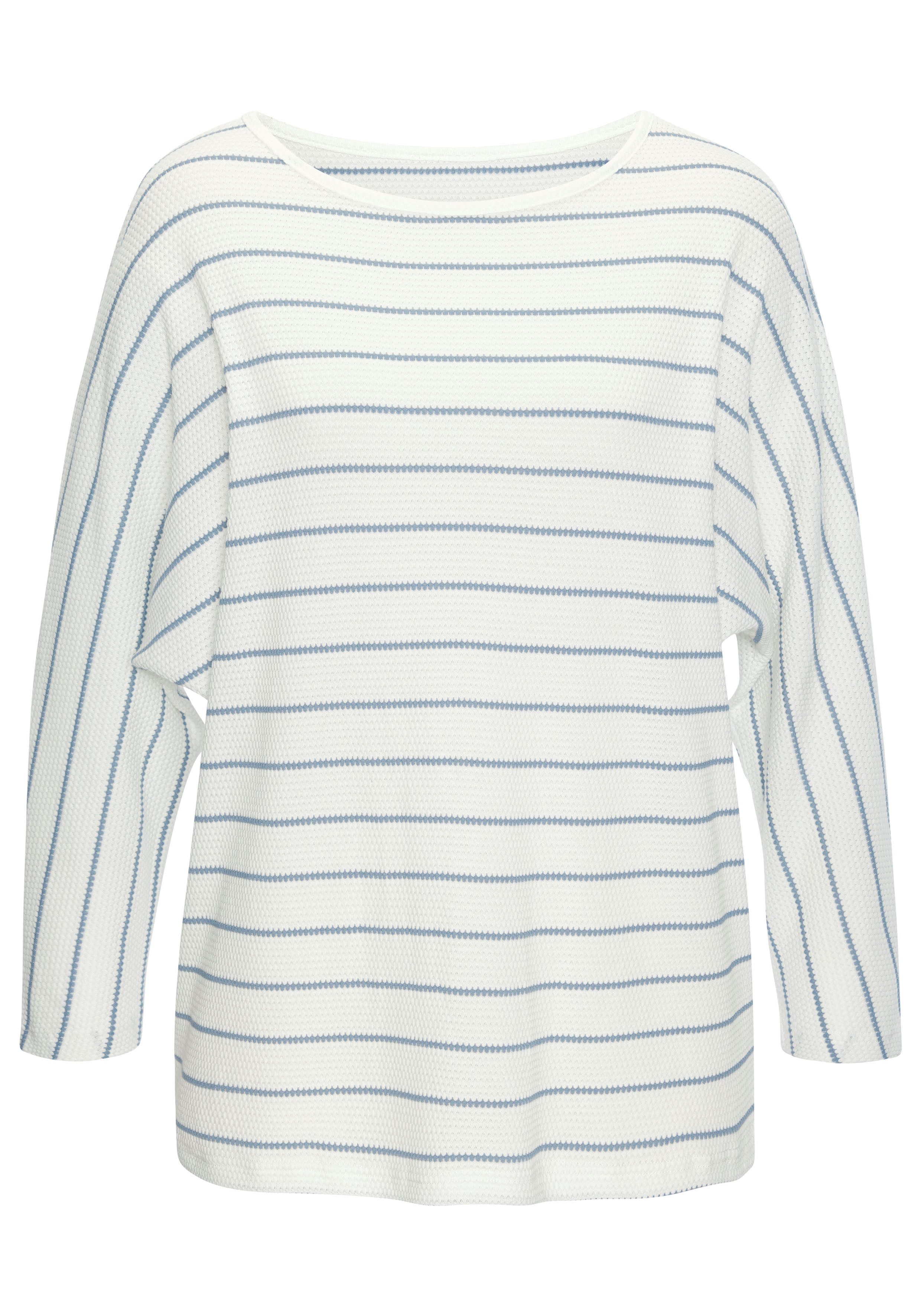 Vivance Shirt met 3/4 mouwen Met modieuze streepstructuur