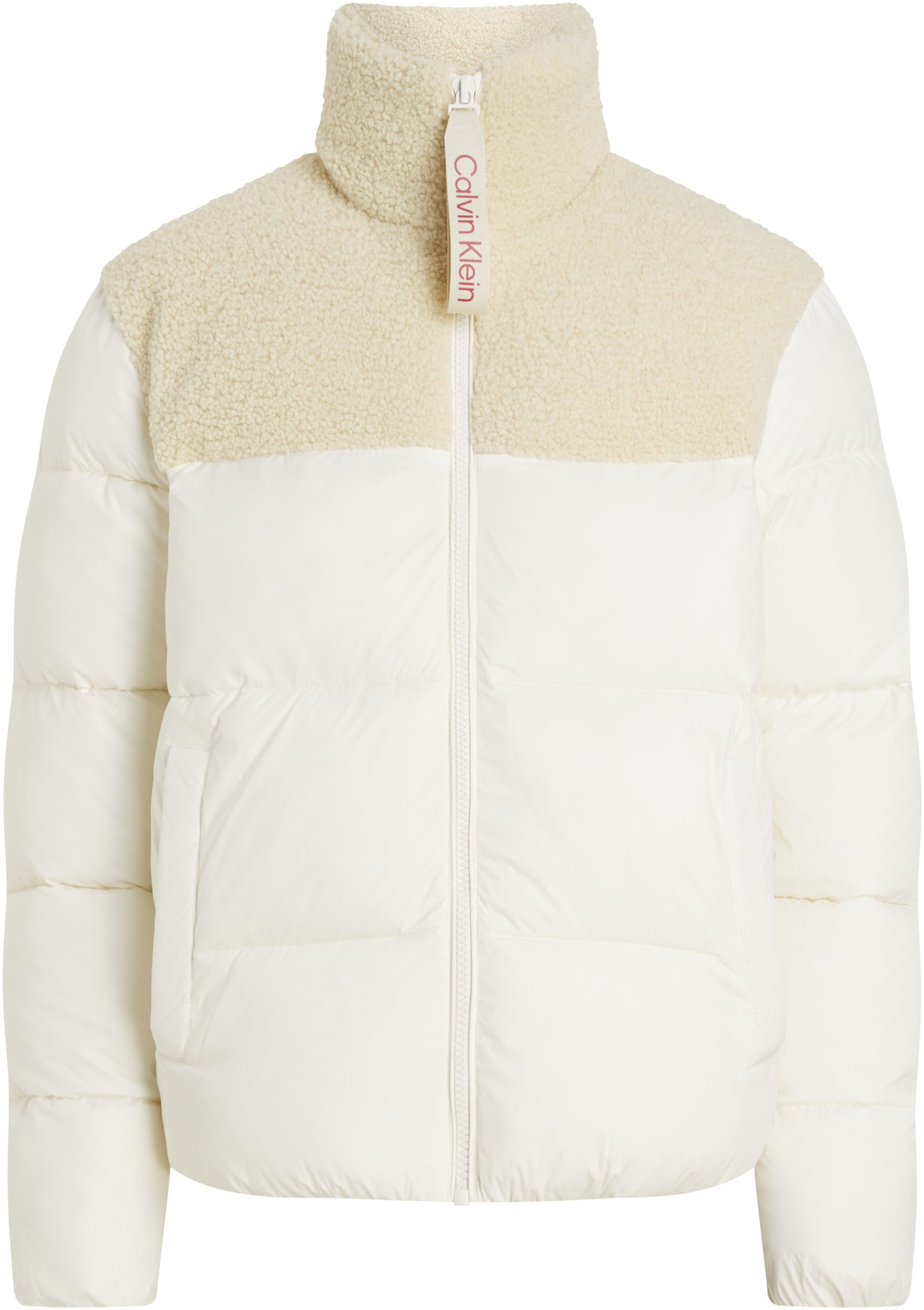 Calvin Klein Outdoorjack SHERPA PUFFER JACKET met een logo-opschrift