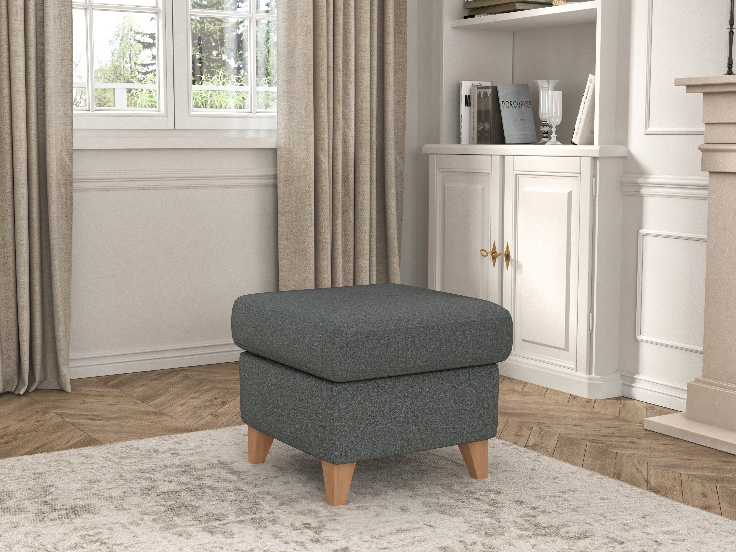 sit&more Hocker met bergruimte Visby V met bergruimte, ook te bestellen in de bijzonder eenvoudig met water te reinigen "soft clean" bekleding