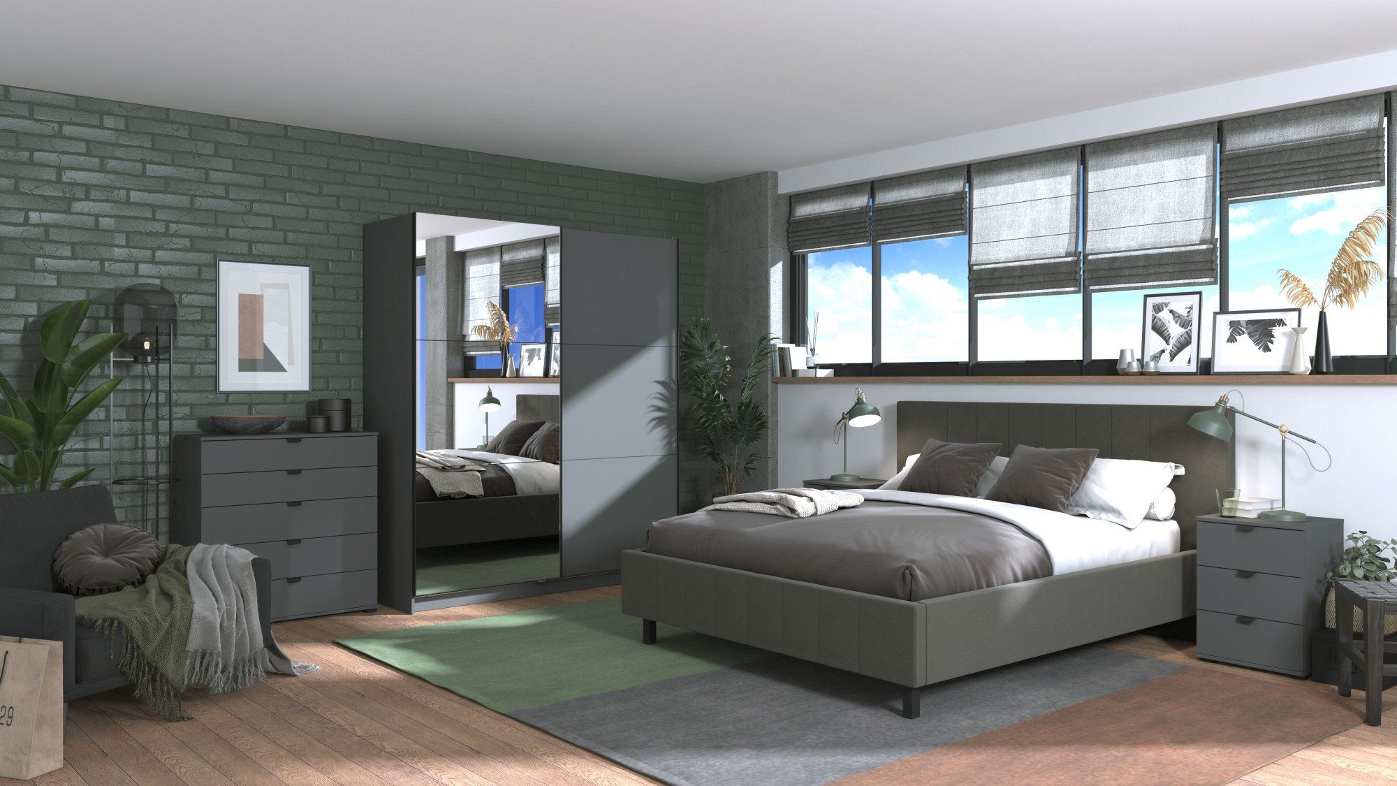 INOSIGN Zweefdeurkast Sierra kledingkast met spiegel linnenkast garderobe Topseller INCLUSIEF interne indeling, FSC®-gecertificeerd, OTTOs Choice