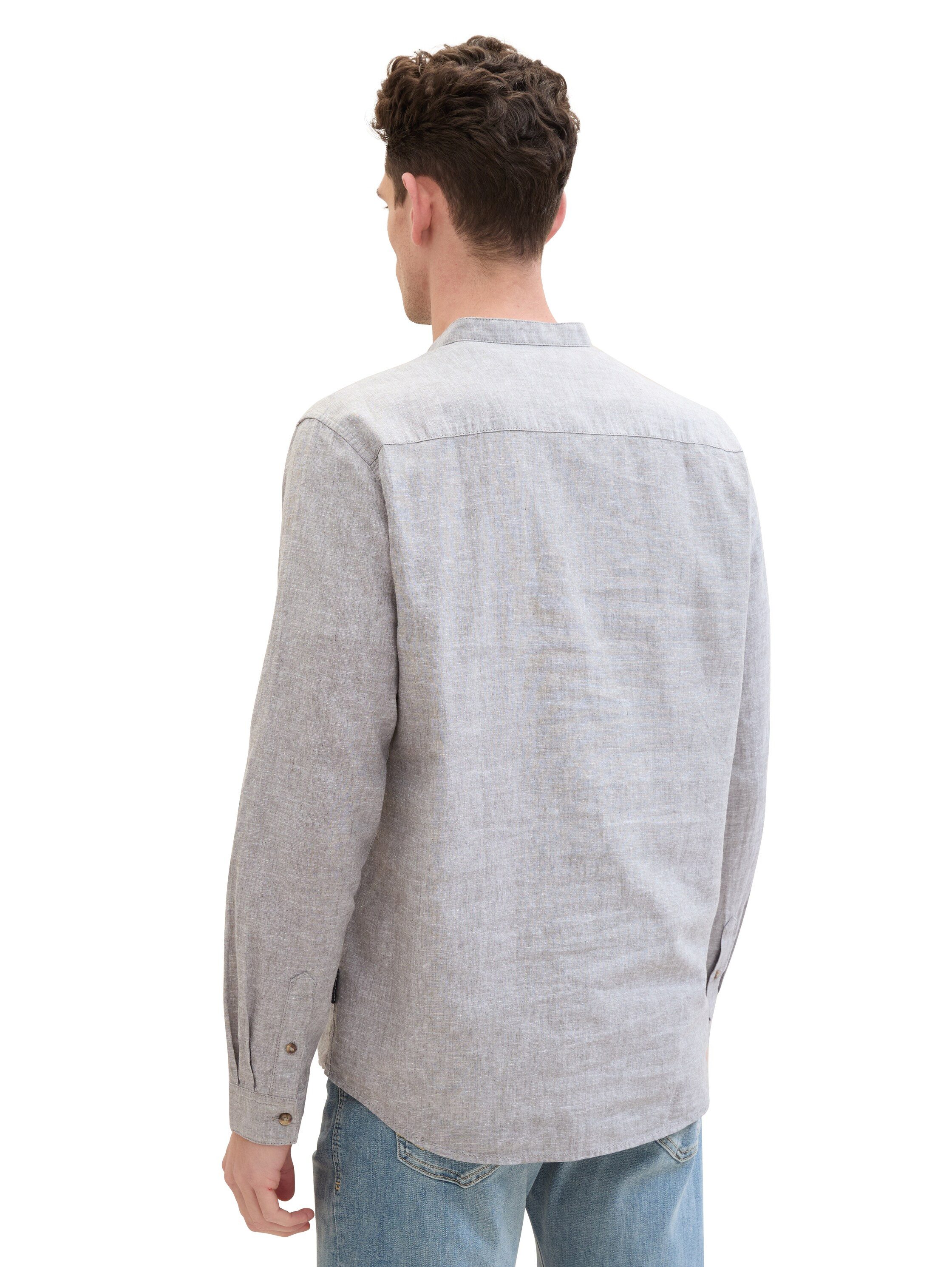 Tom Tailor Overhemd met lange mouwen met blauw detail aan de kraag