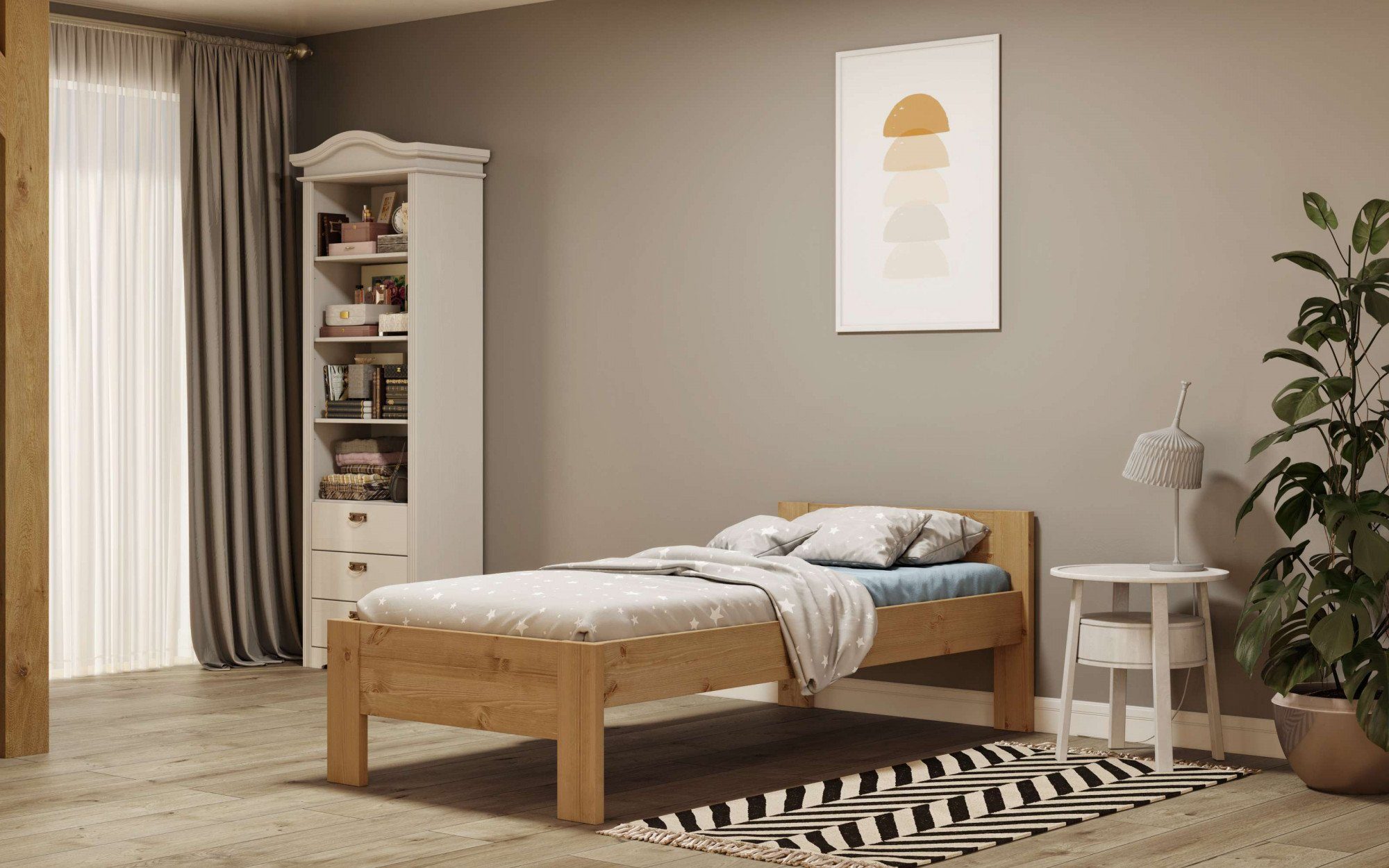 Home affaire Massief houten ledikant Hero, hoge belasting, FSC®-gecertificeerd grenen van massief grenen, inclusief lattenbodem, tijdloos ontwerp
