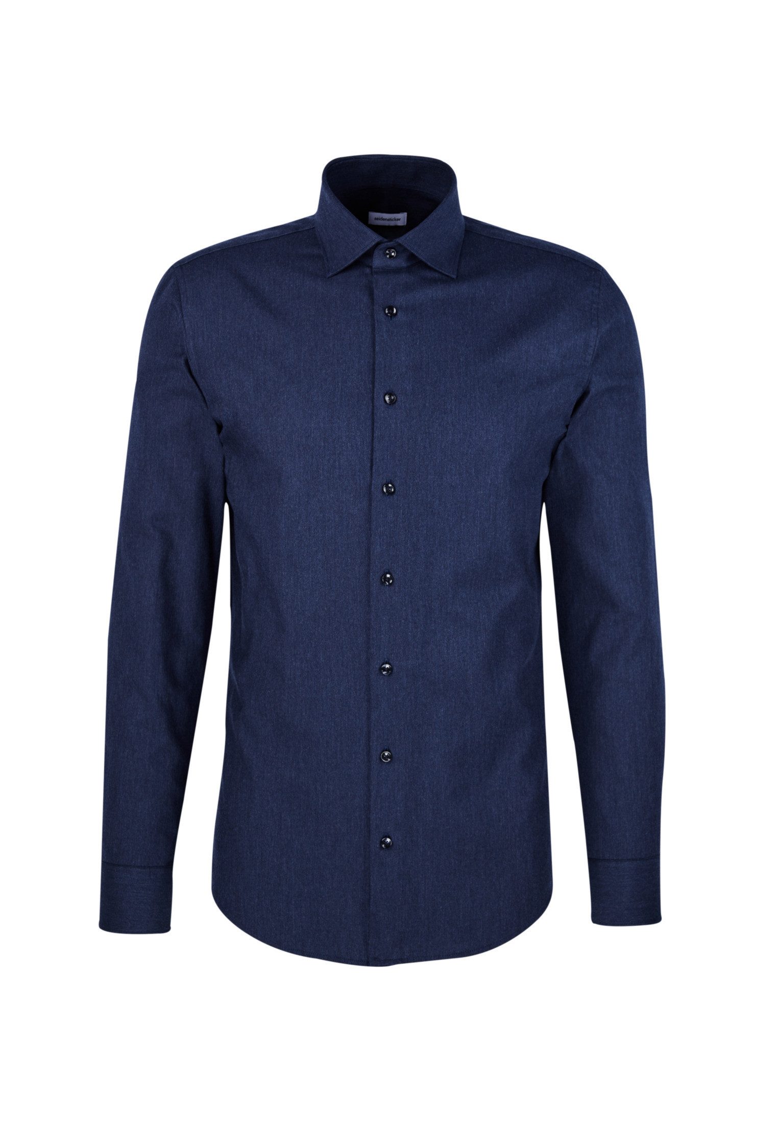 seidensticker Flanellen overhemd Slim lange mouwen kentkraag uni heren overhemden maat L (42) blauw