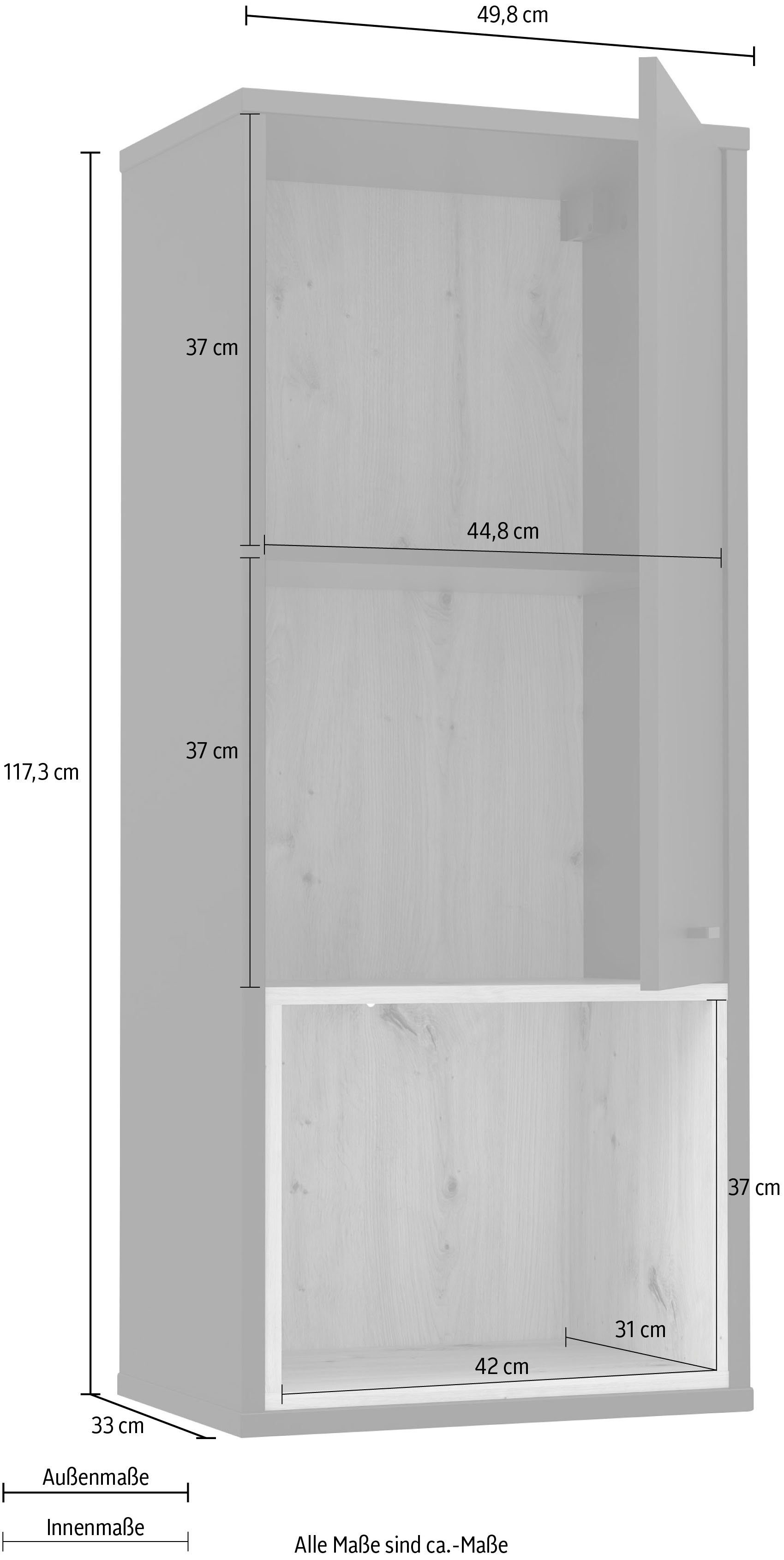 FORTE Hangende vitrinekast Hoogte ca. 117 cm