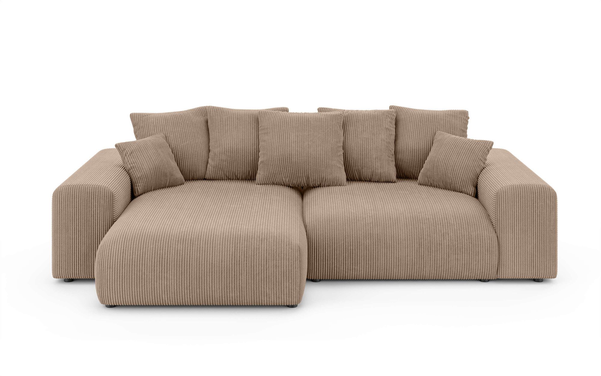 Home affaire Hoekbank LAKESIDE met bedfunctie en bedlade, B/D/H 257/166/84 cm L-vorm, recamiere aan beide zijden monteerbaar, golfondersteuning
