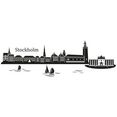 wall-art wandfolie xxl stad skyline stockholm 80 cm (1 stuk) zwart