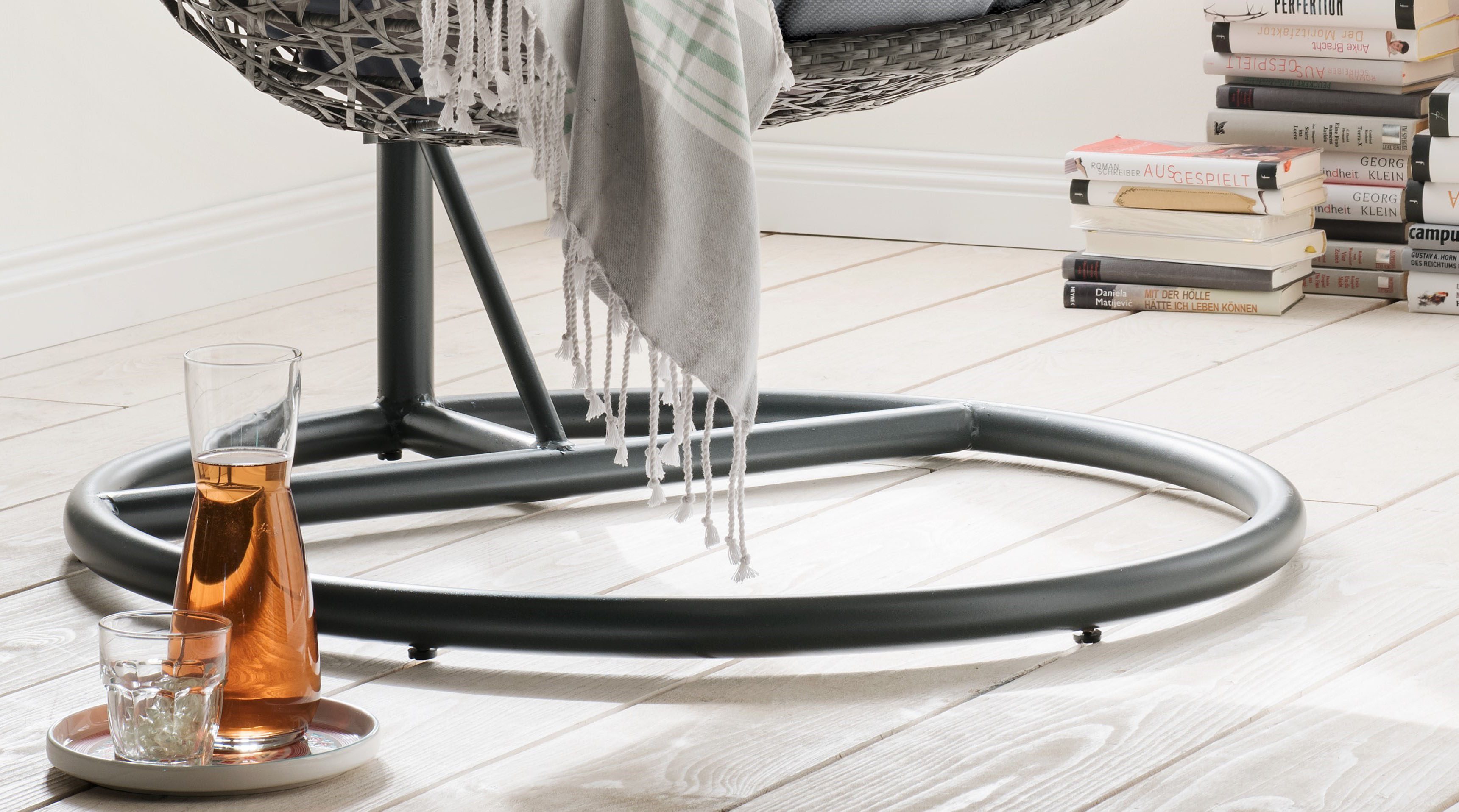 Destiny Hangstoel Coco Drop incl. frame, met kussens voor zitting en rug, belastbaar tot 110 kg