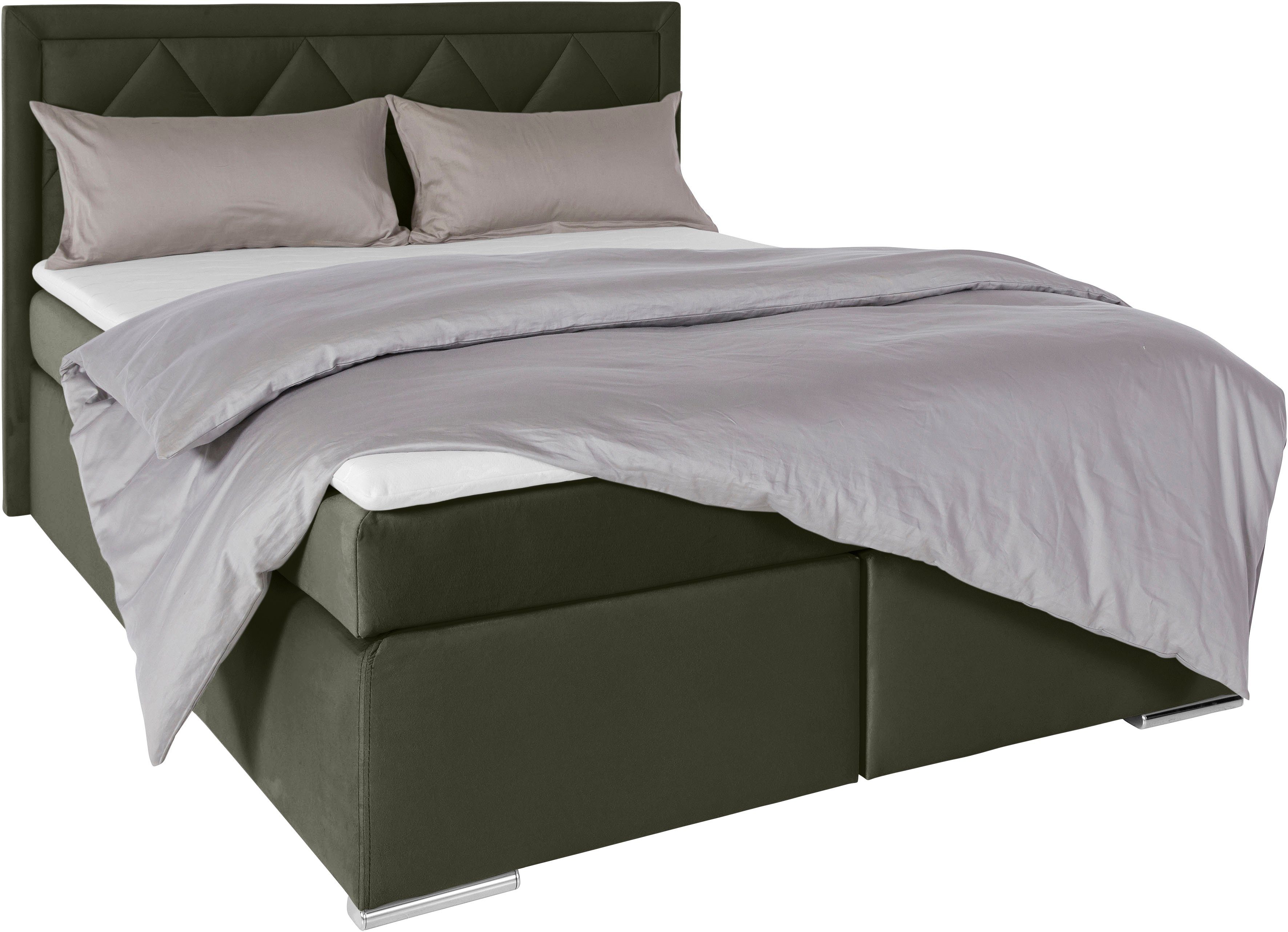 Leonique Boxspring Alfie, bestseller, optioneel met bedlade met capitonnage in het hoofdbord, h2, h3 en h4 ter keuze