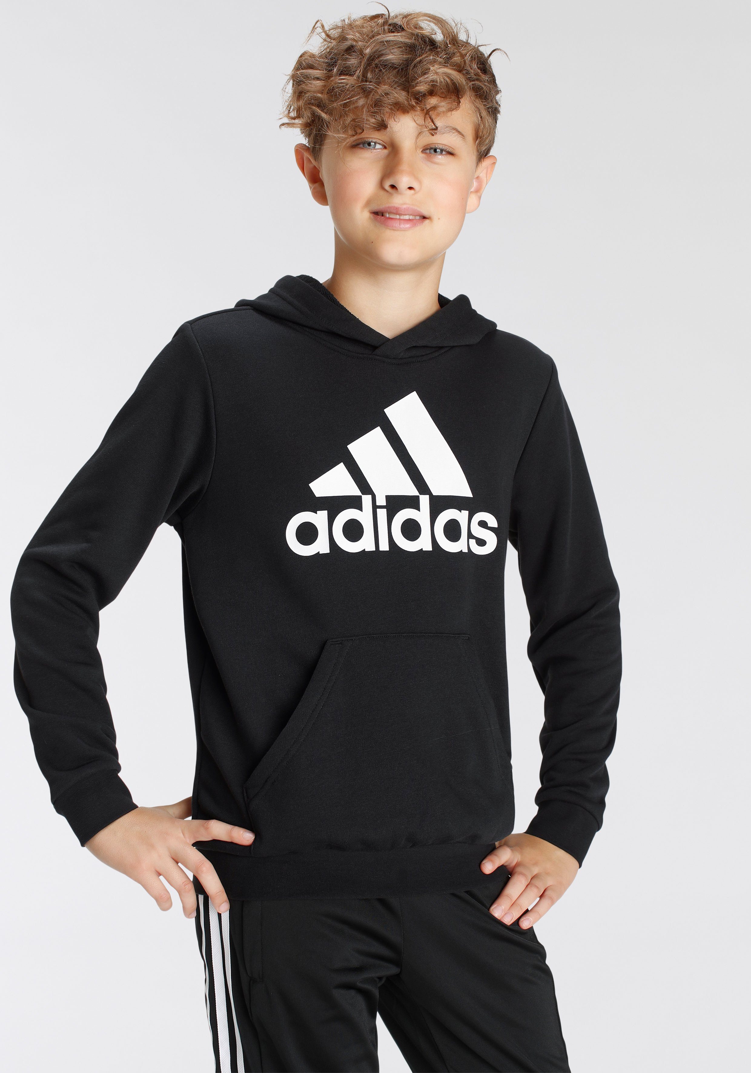 adidas Sportswear Hoodie BIG LOGO ESSENTIALS COTTON HOODIE kinderen sweaters maat 152 zwart