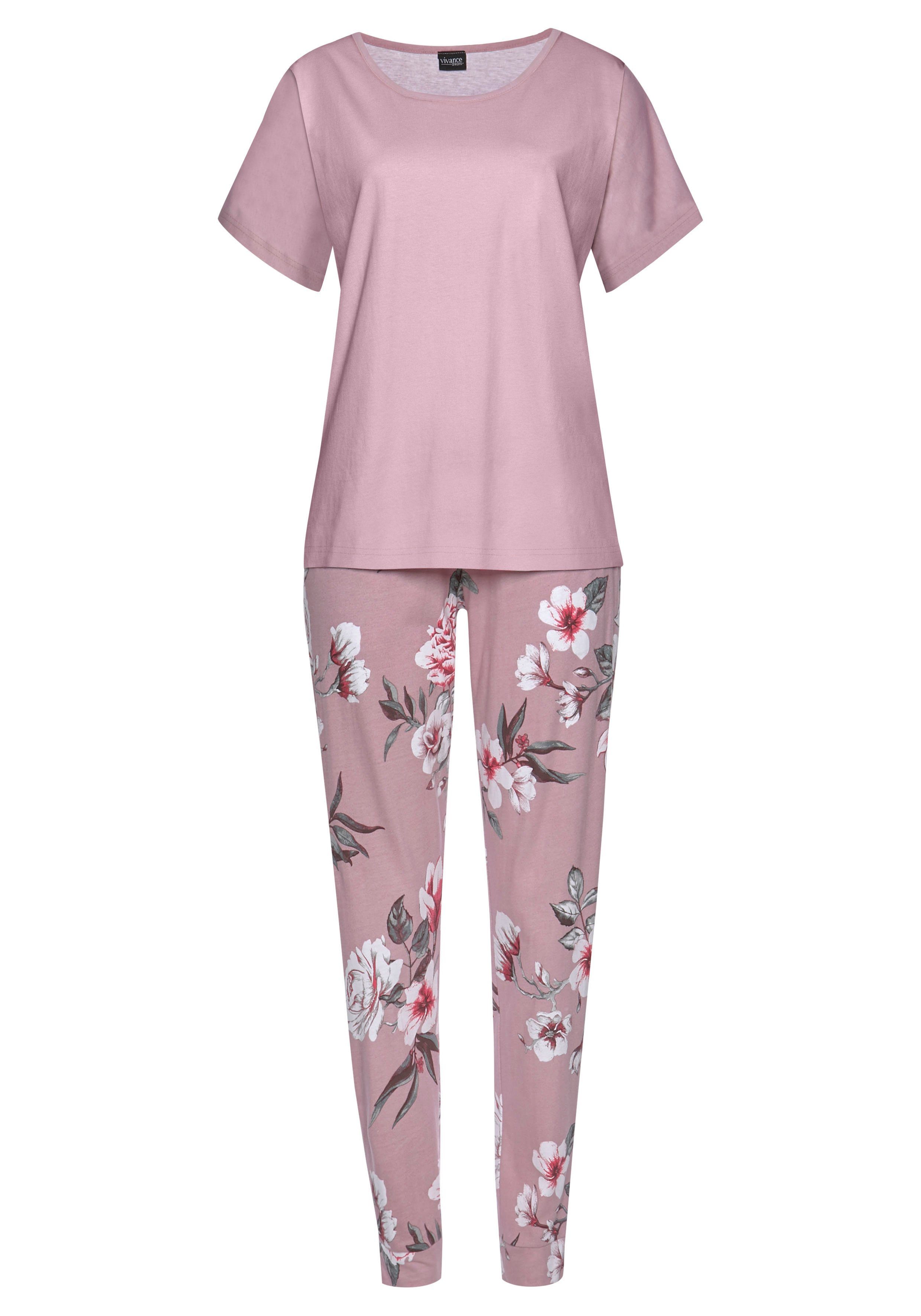 Vivance Dreams Pyjama met bloemenprint (4-delig, Set van 2)