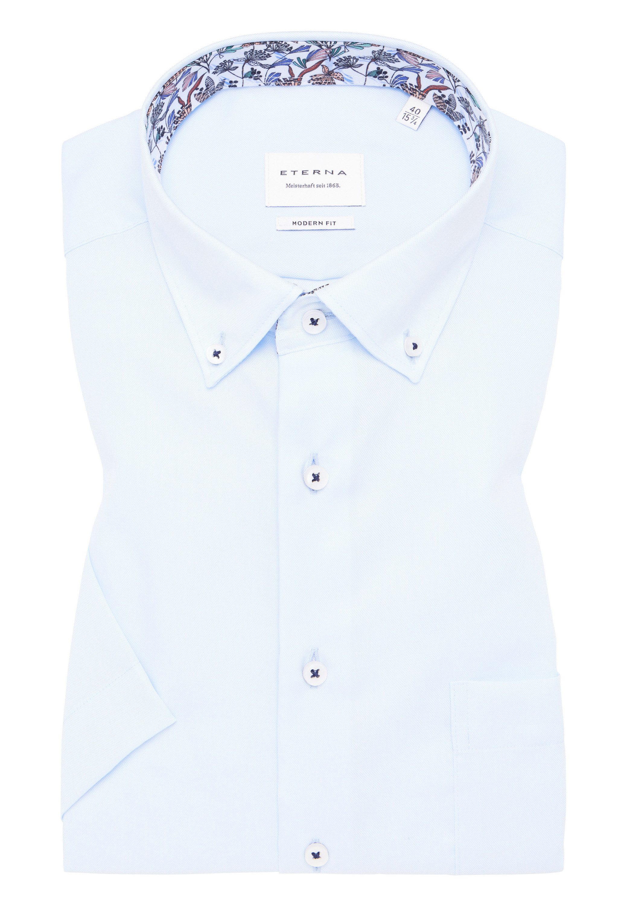 Eterna Overhemd met korte mouwen MODERN FIT NON IRON (strijkvrij)