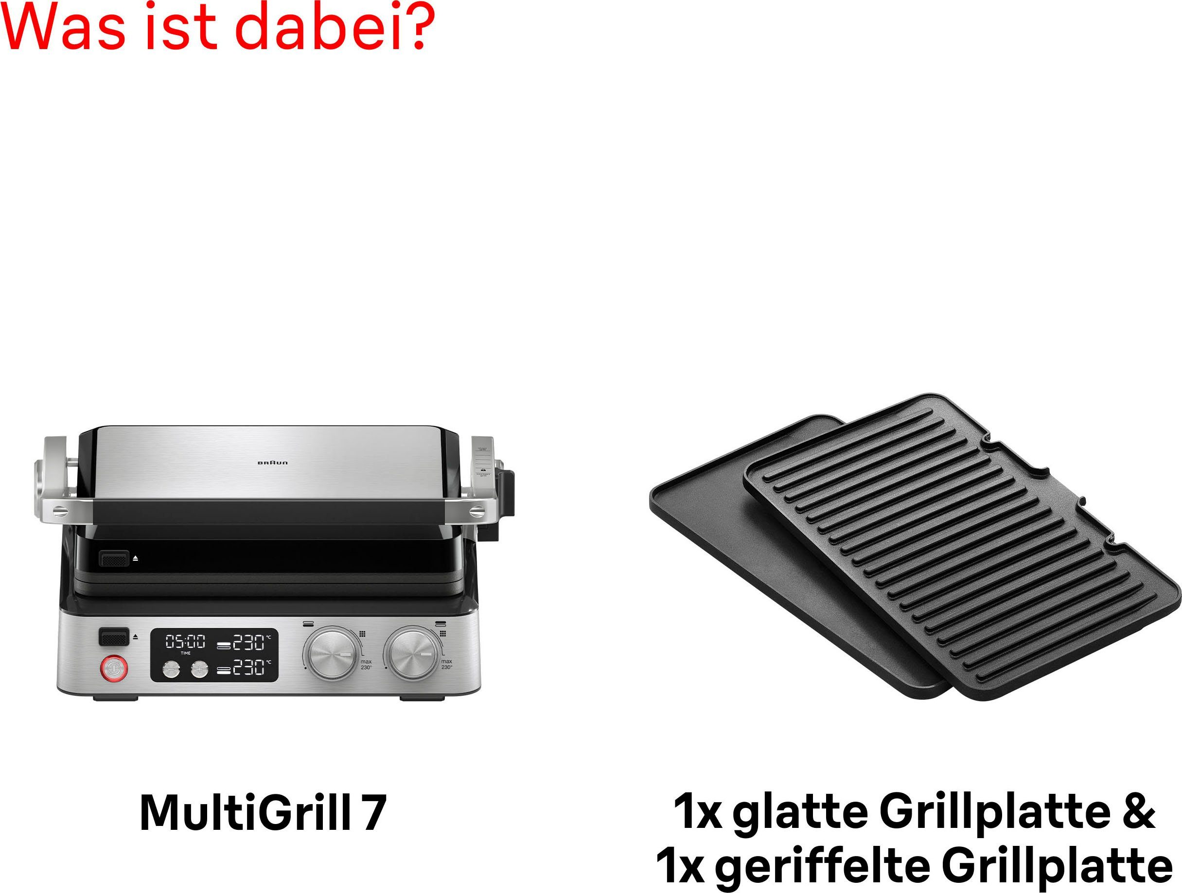 Braun Contactgrill Multigrill 7 CG 7040 silber
