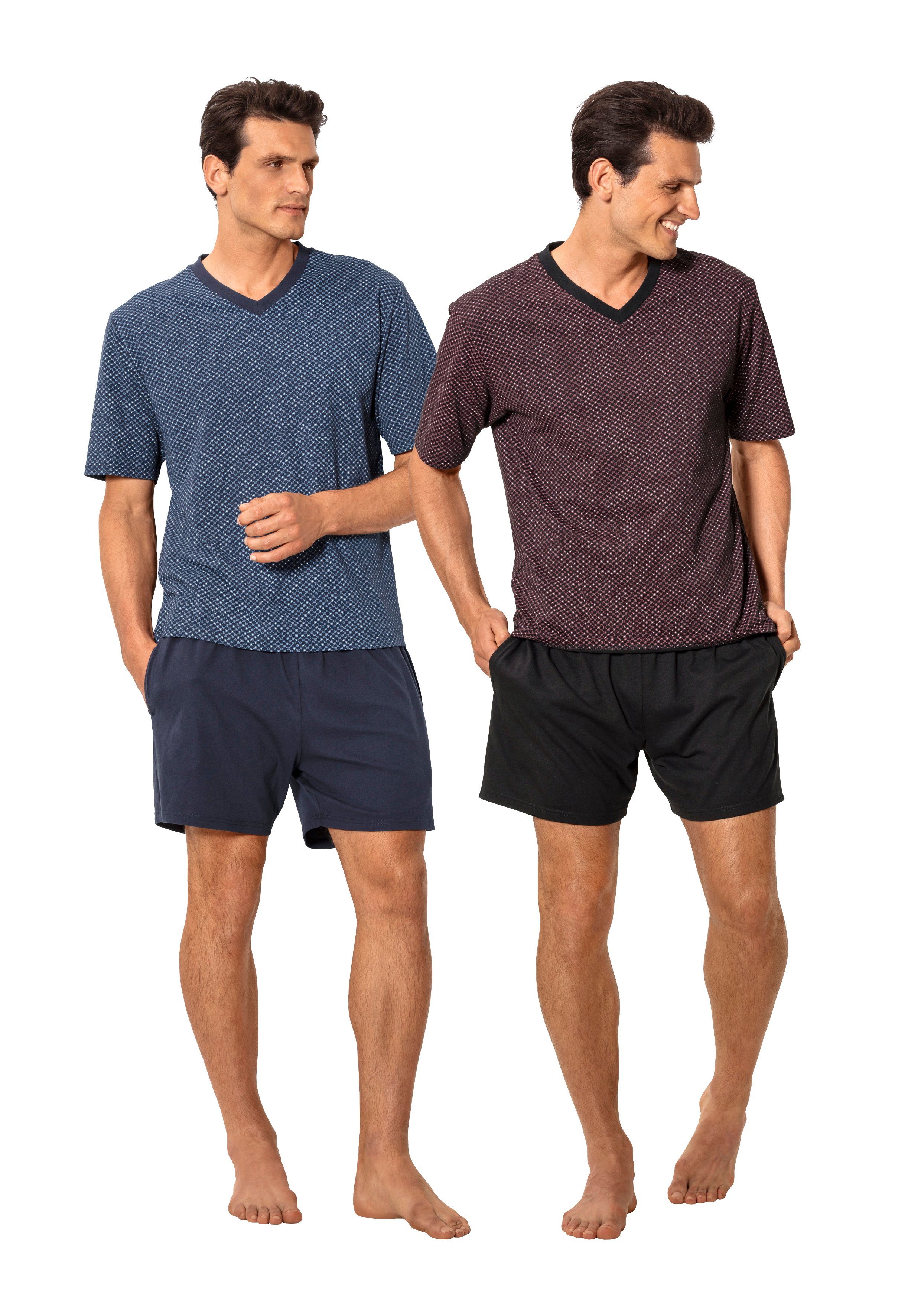 le jogger® Pyjama Pyjama met allover patroon (4-delig, Set van 2)