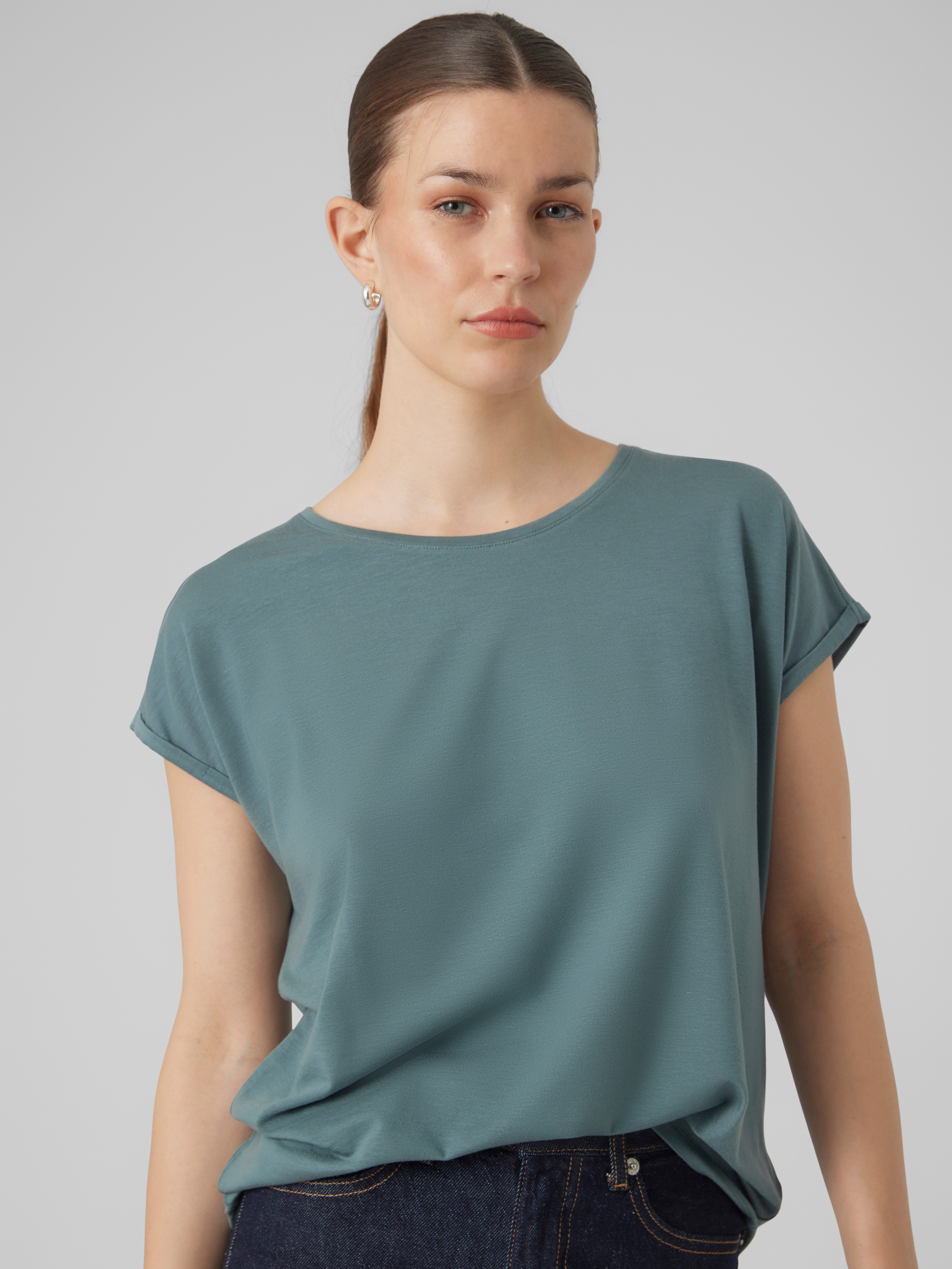 Vero Moda Shirt met ronde hals VMAVA PLAIN SS TOP GAJRS NOOS