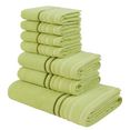 my home handdoekenset niki met gestreepte randen (set) groen