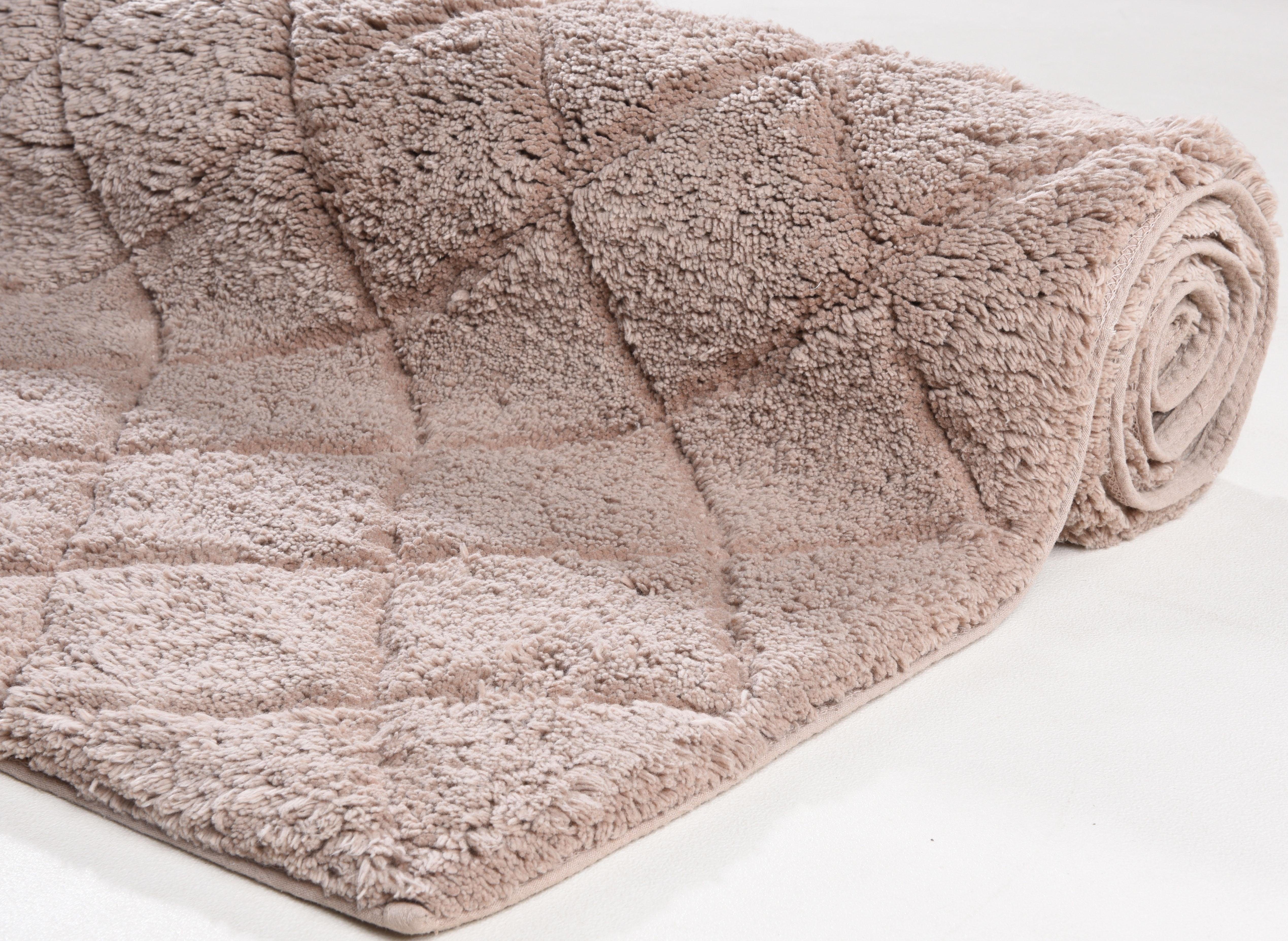 TOM TAILOR HOME Badmat Cotton Diamond Unikleurig, pastelkleuren, ruiten, puur katoen, zacht & behaaglijk (1 stuk)
