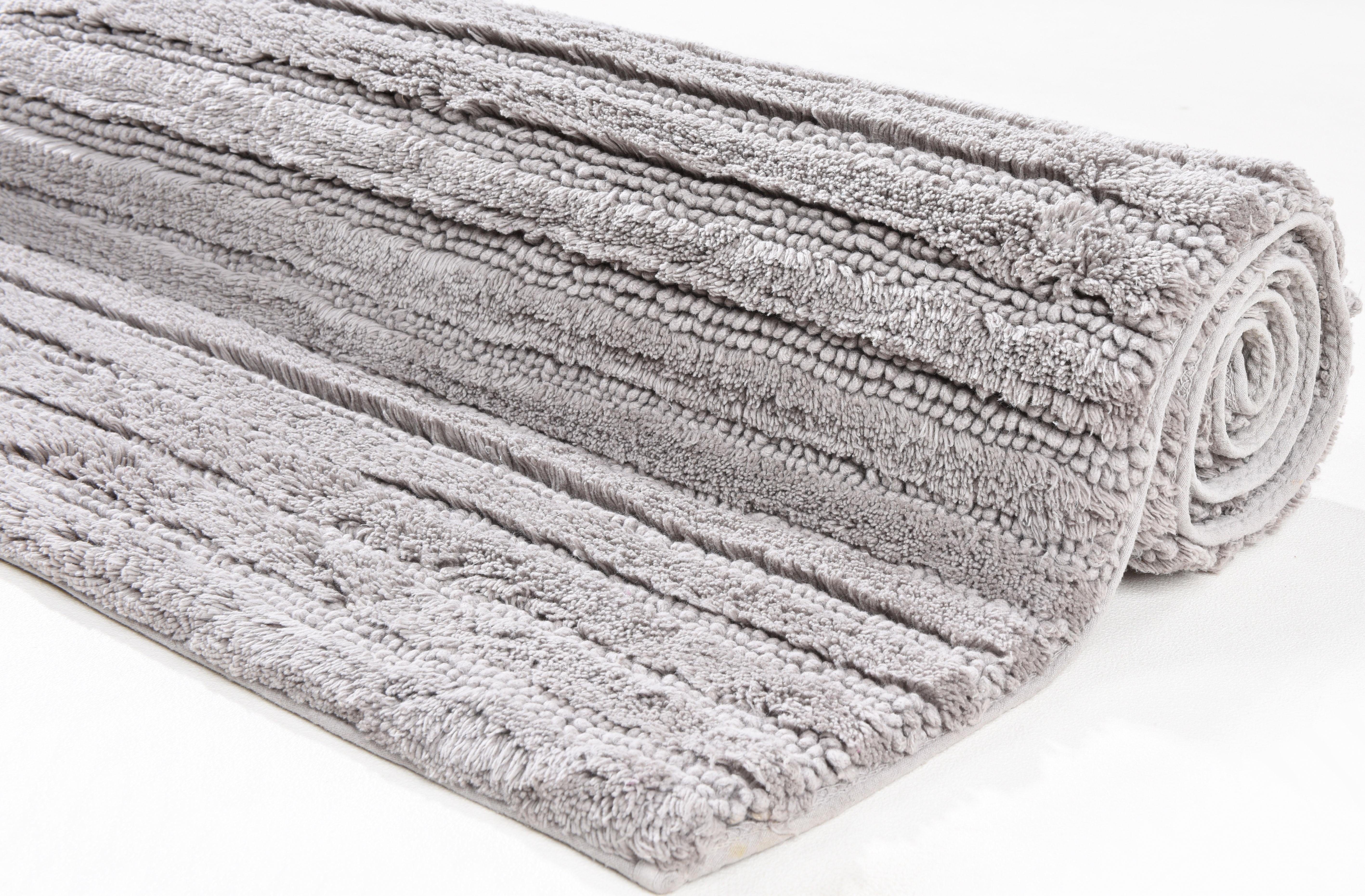 TOM TAILOR HOME Badmat Cotton Stripes Unikleurig, gestreept, puur katoen, reliëfeffect (1 stuk)