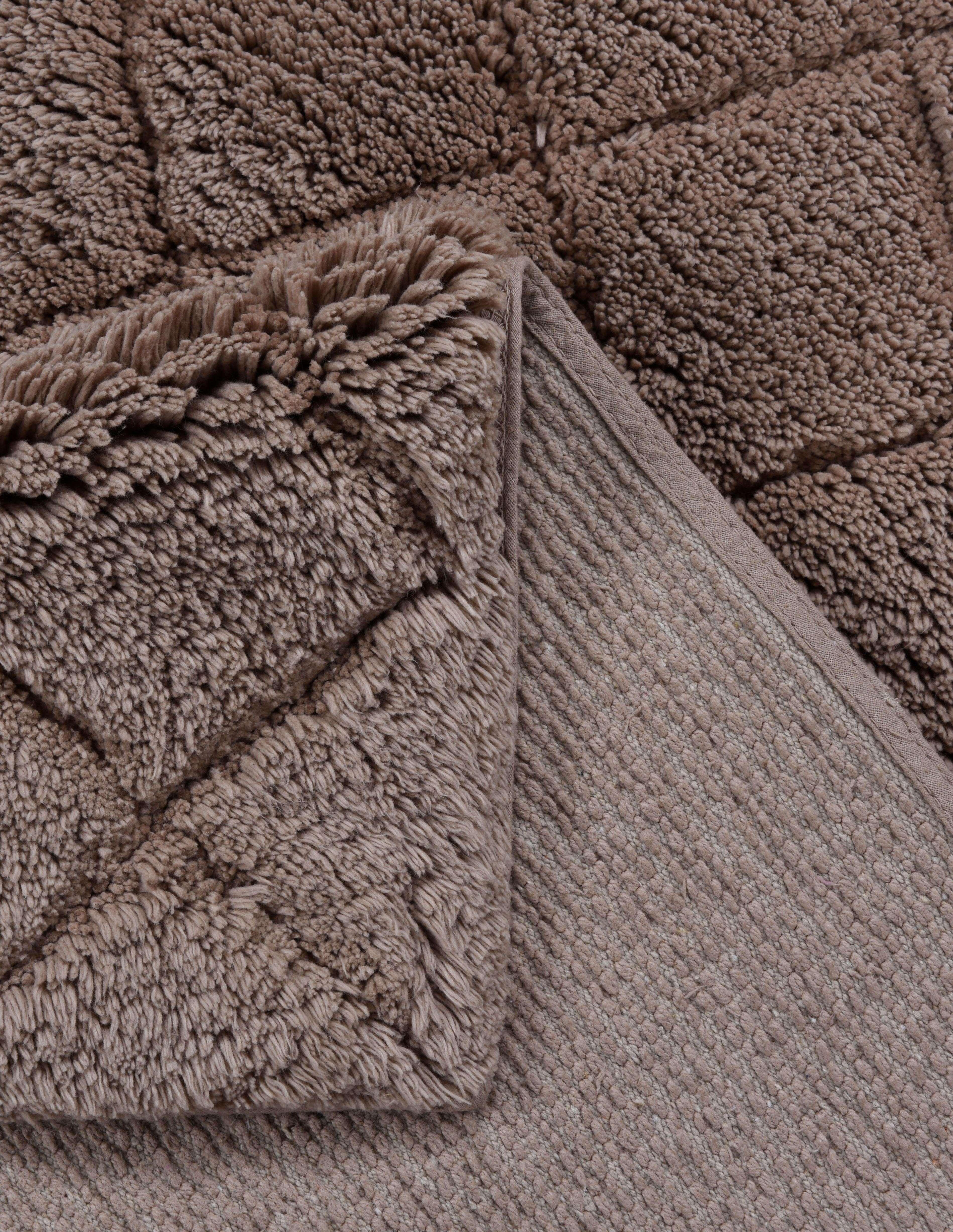 TOM TAILOR HOME Badmat Cotton Diamond Unikleurig, pastelkleuren, ruiten, puur katoen, zacht & behaaglijk (1 stuk)