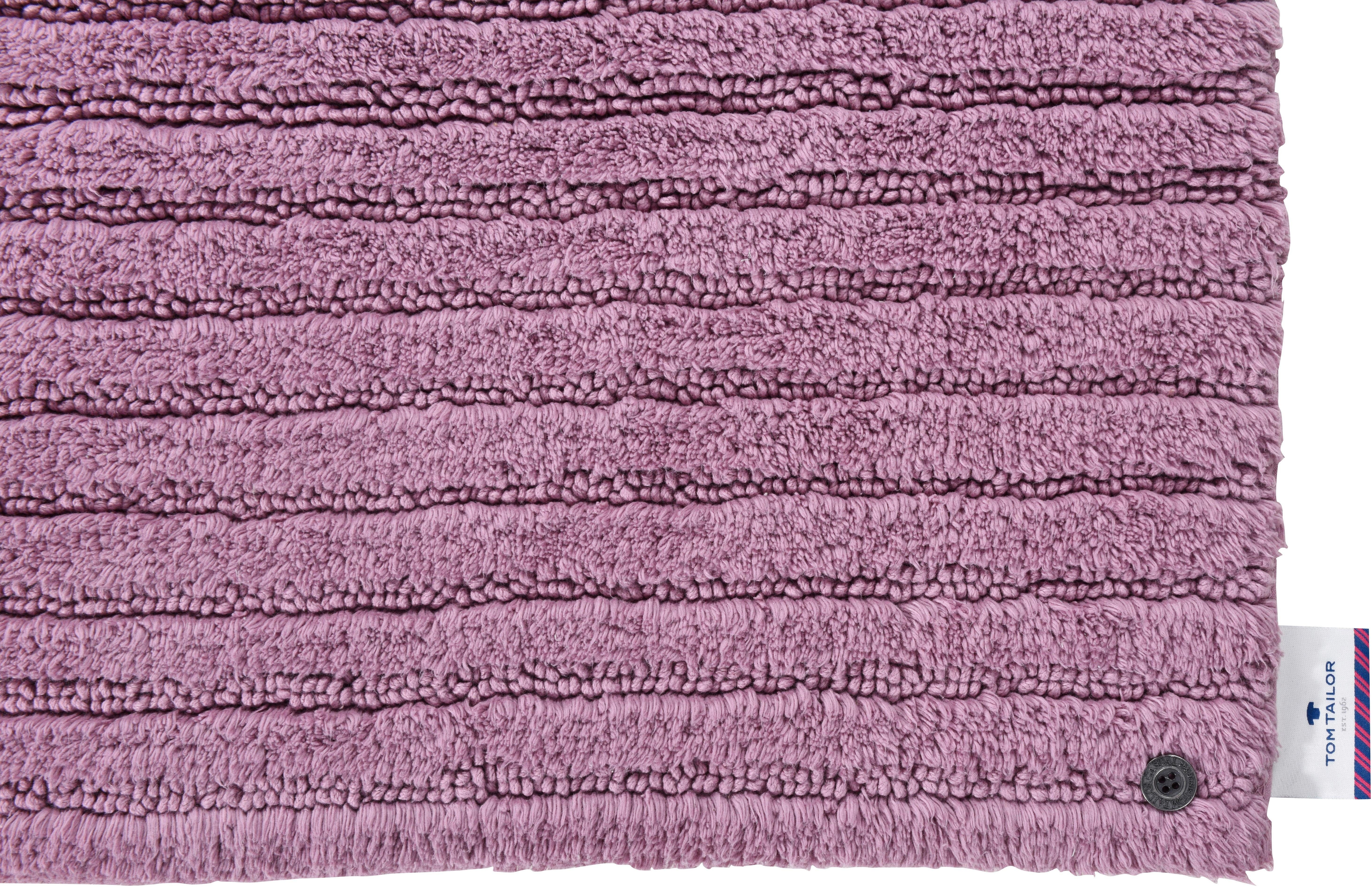 TOM TAILOR HOME Badmat Cotton Stripes Unikleurig, gestreept, puur katoen, reliëfeffect (1 stuk)