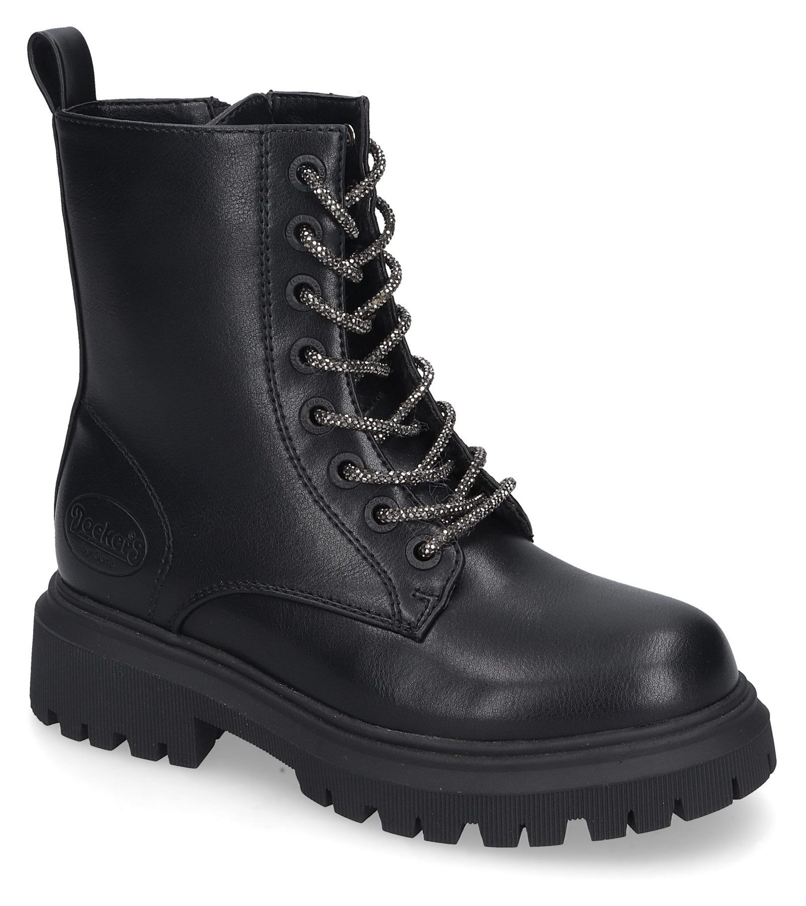 Dockers by Gerli Veterlaarzen Chunky laarzen, biker boots plateaulaarzen met plateauzool meisjes laarzen maat 33 EU zwart