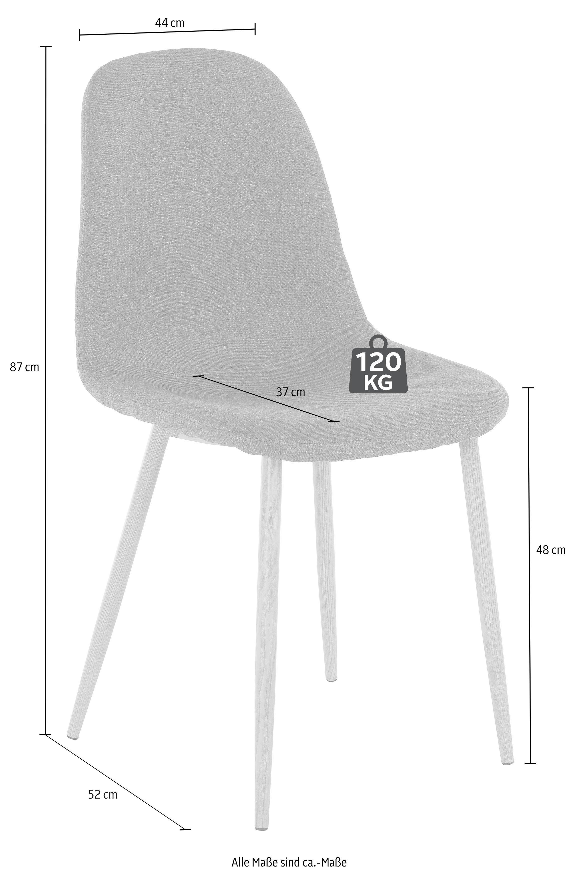 INOSIGN Eethoek MILLER Glazen tafel met 4 stoelen (weefstof) (set, 5-delig)