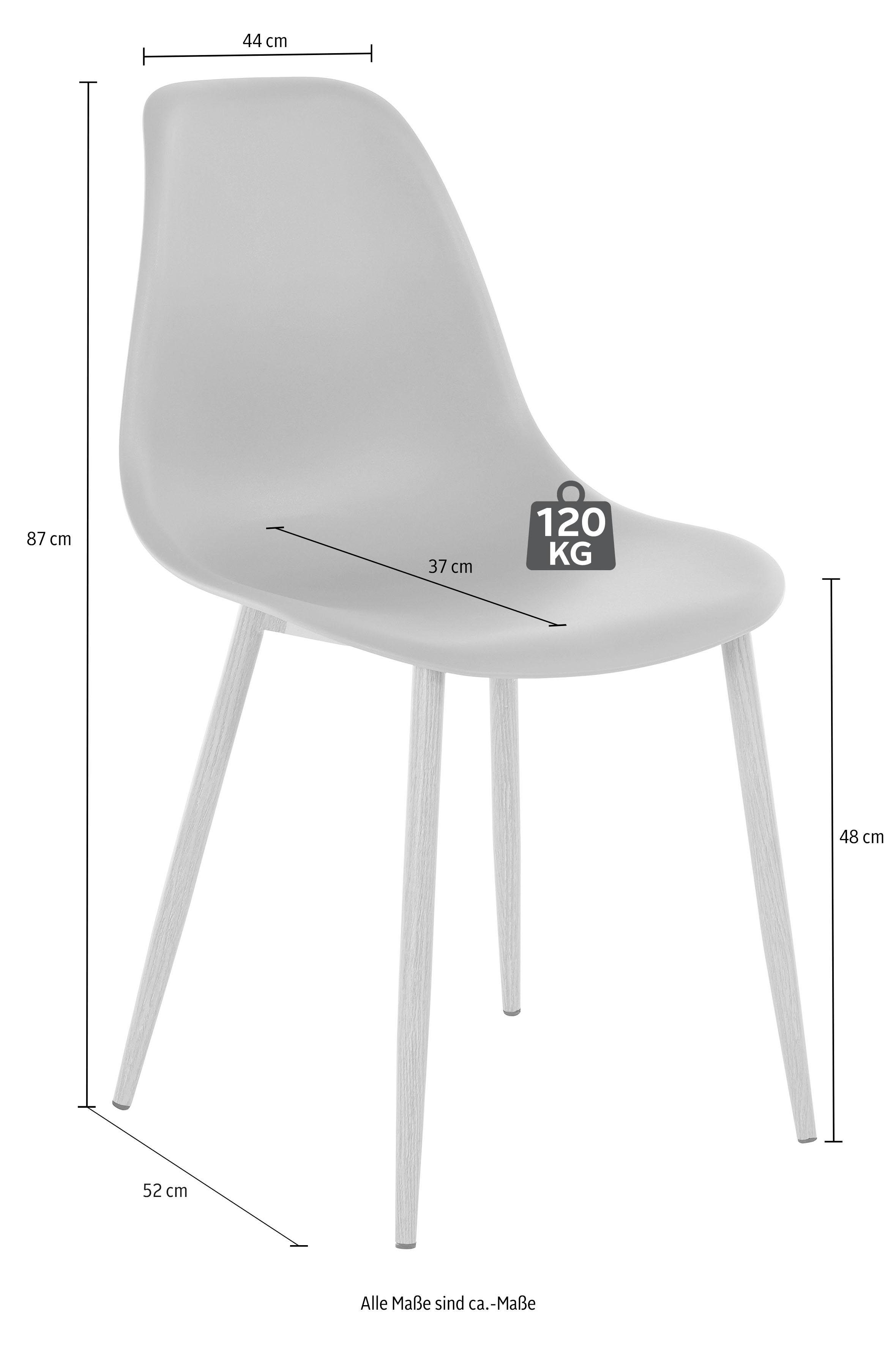 INOSIGN Eethoek MILLER Glazen tafel met 4 stoelen (kunststof kuipzitting) (set, 5-delig)