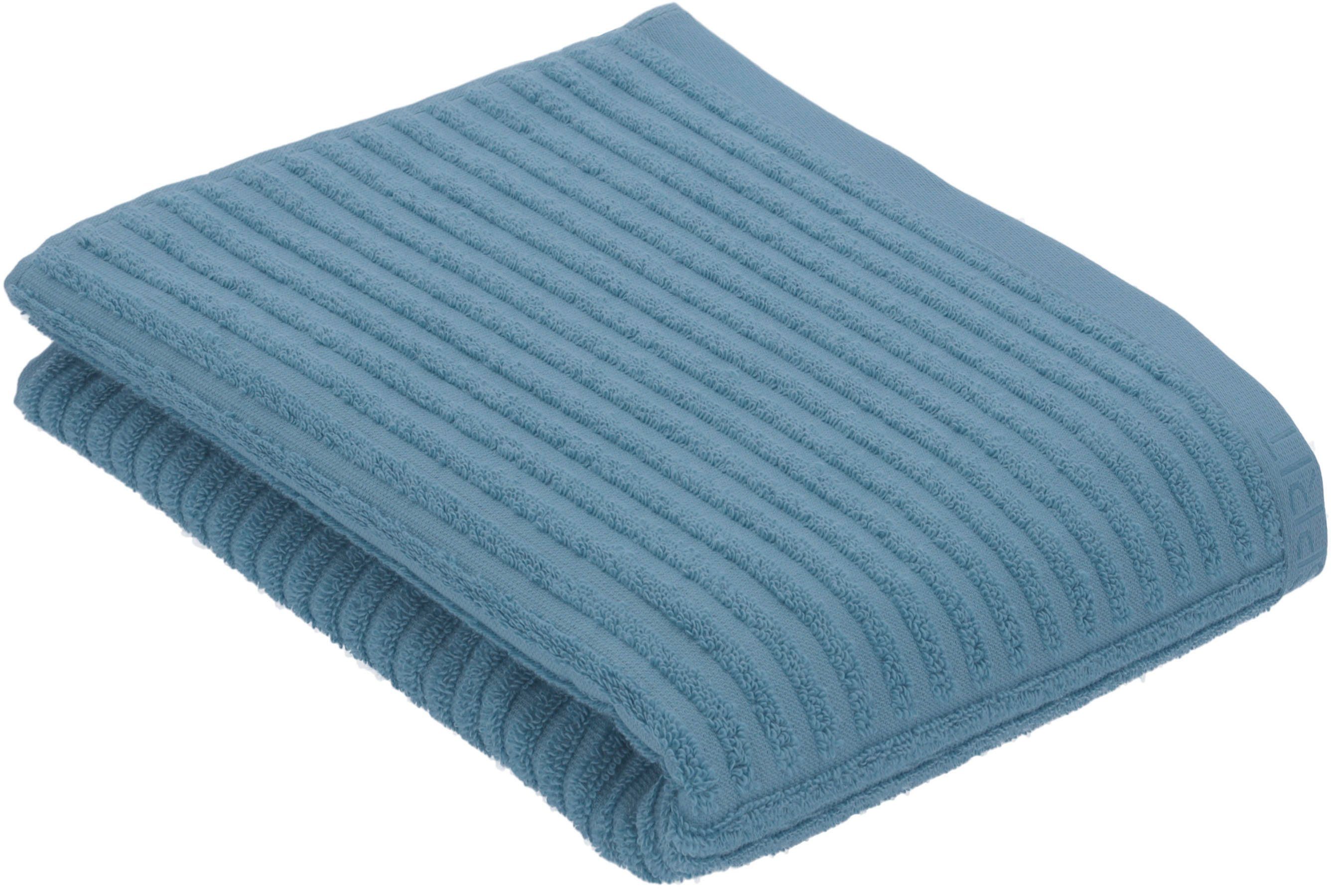 Esprit Handdoek Modern Lines met hoog-laag lijnstructuur (1 stuk) handdoeken blauw