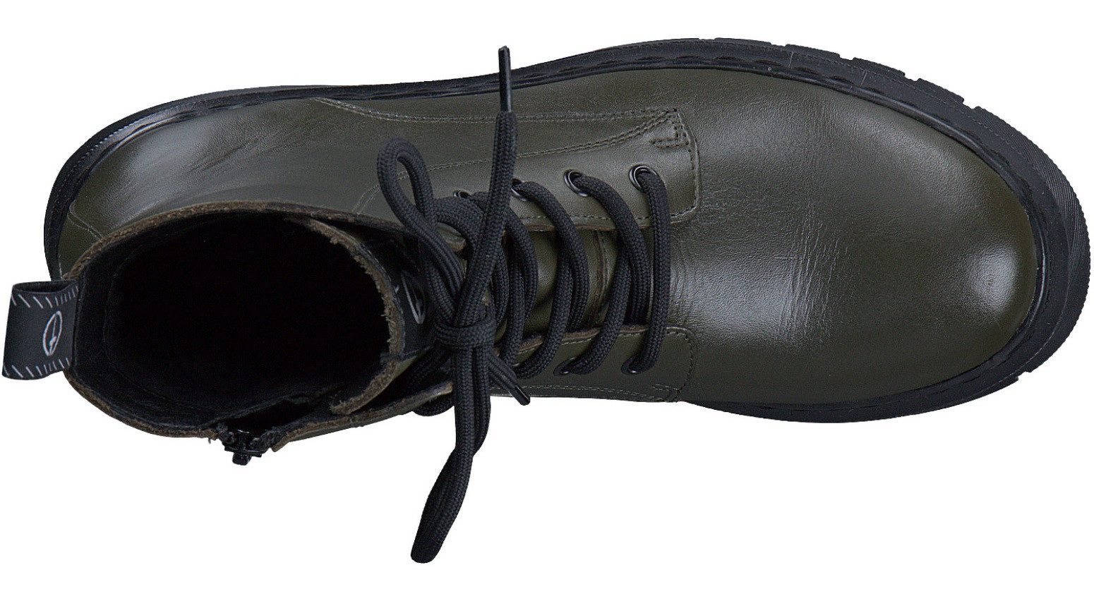 Tamaris Veterschoenen lace-up ankle boots, chunky boots with logoprinted pull tab