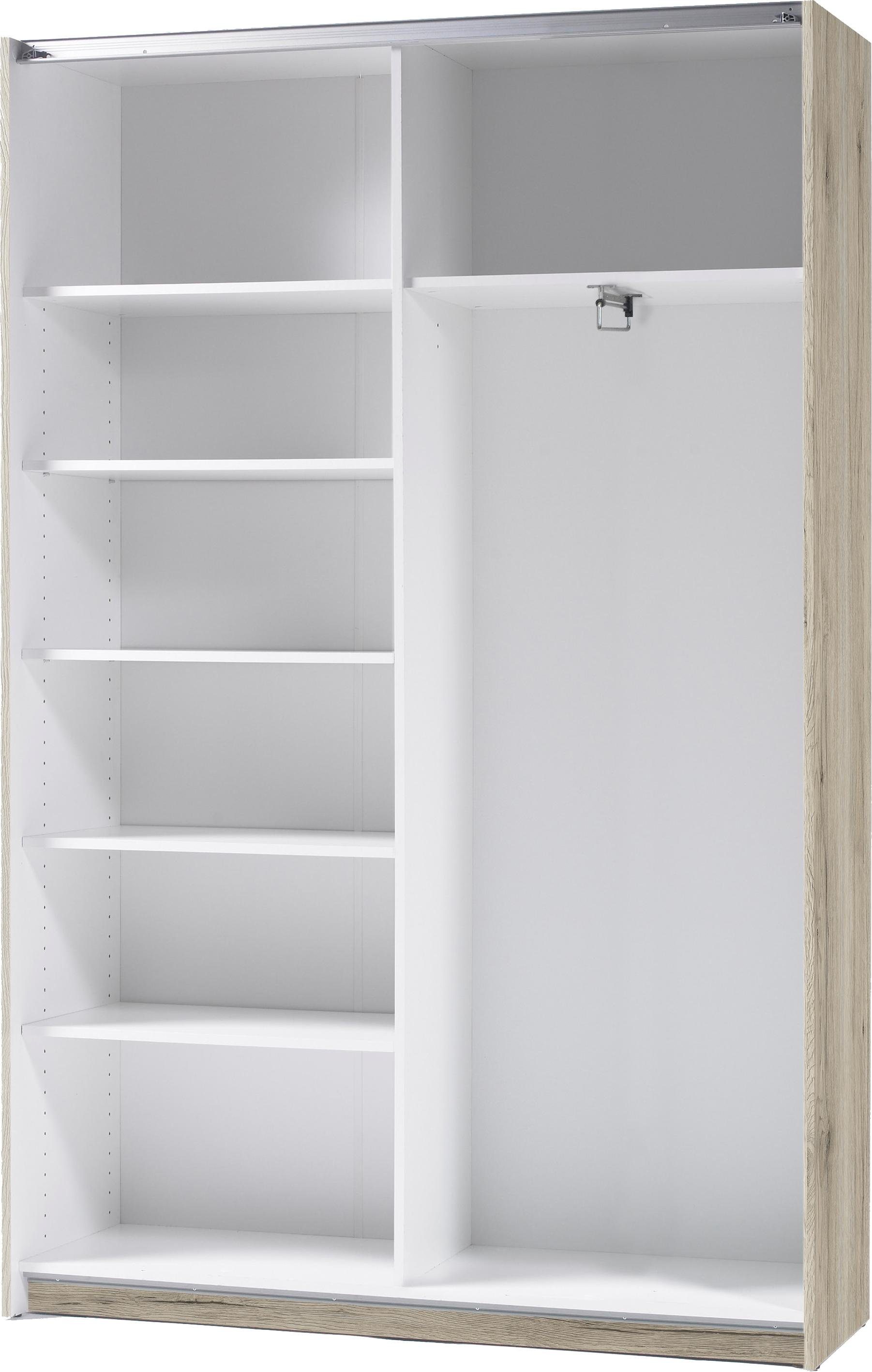 Schlafkontor Schuifdeurkast Heimo/Fast kast kledingkast garderobe OTTO´s CHOICE weinig diepte, uitschuifbare kledingstang, garderobekast, 6 planken
